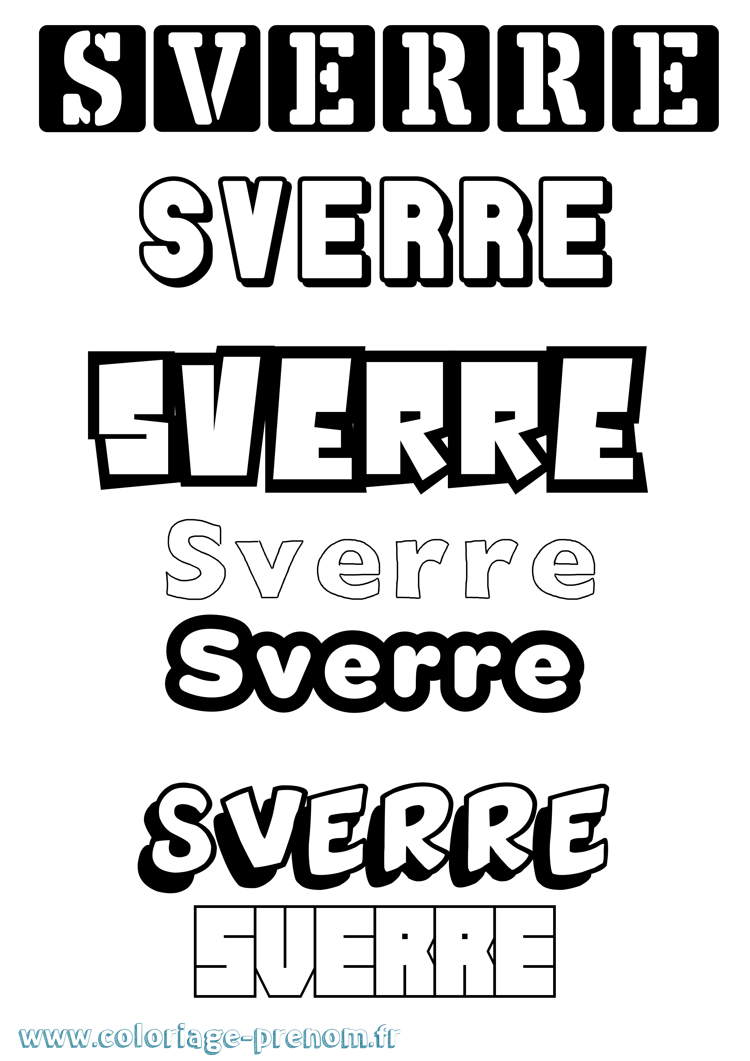 Coloriage prénom Sverre Simple
