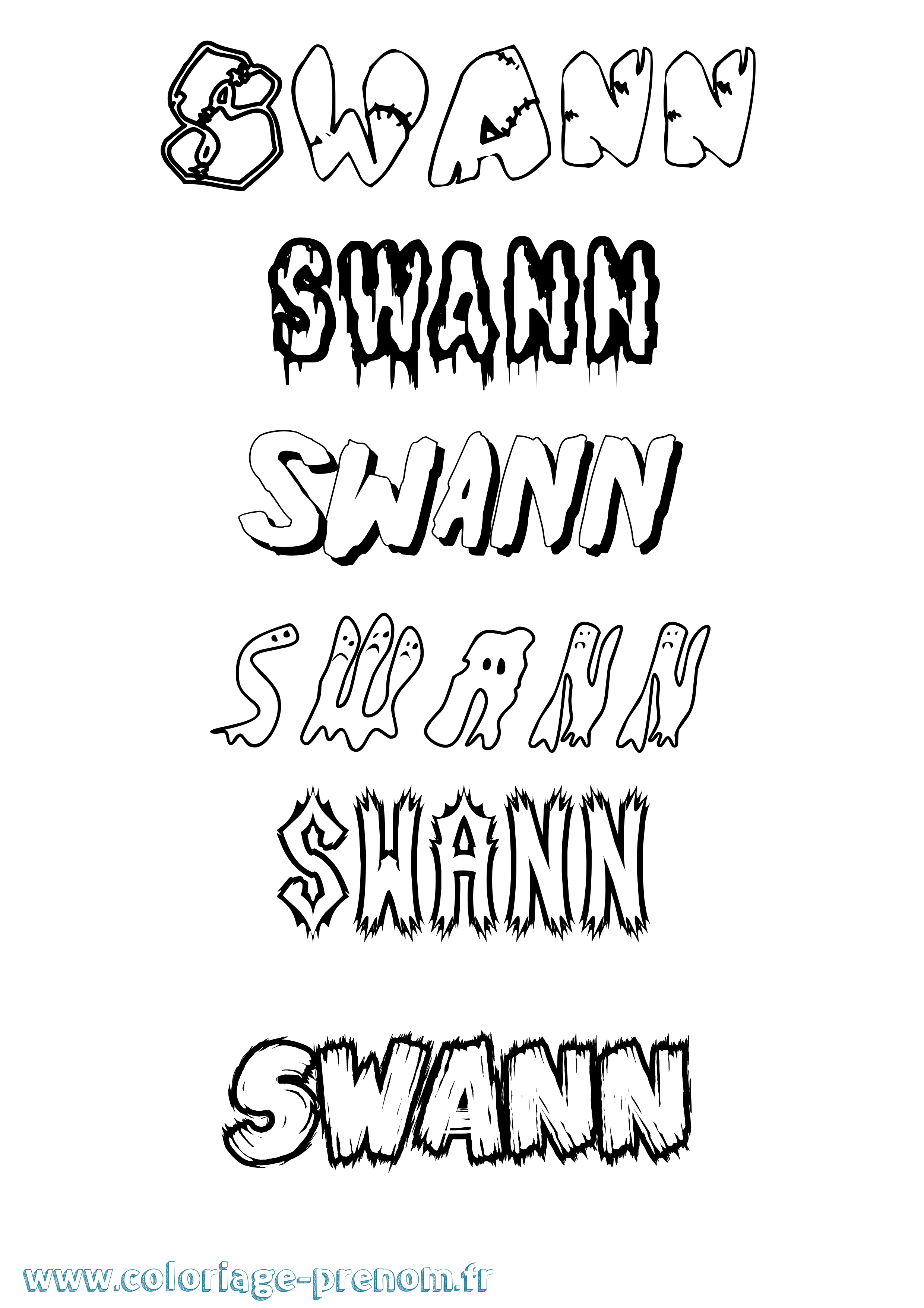 Coloriage Swann Coloriage prénom Swann