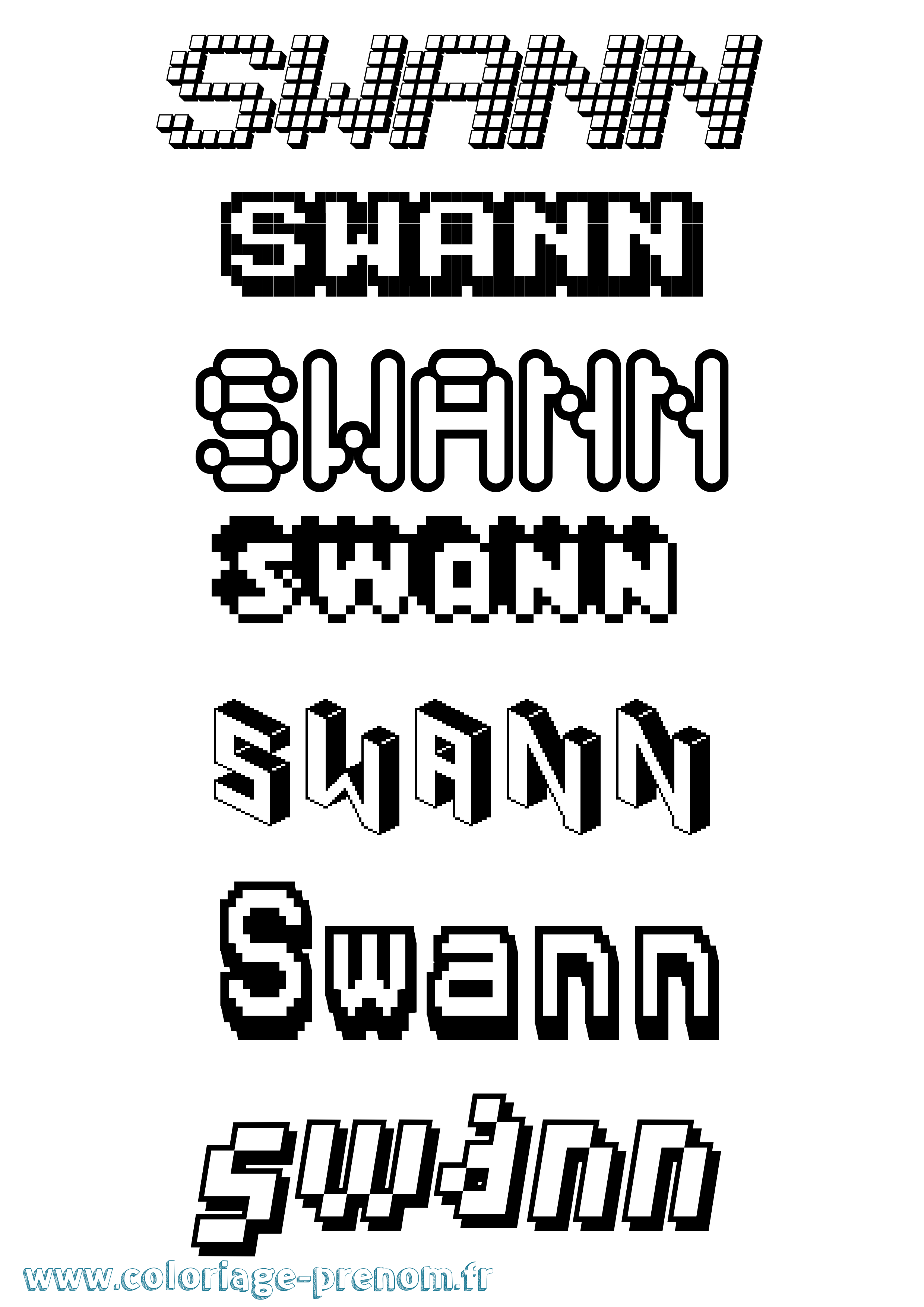 Coloriage Swann Coloriage prénom Swann