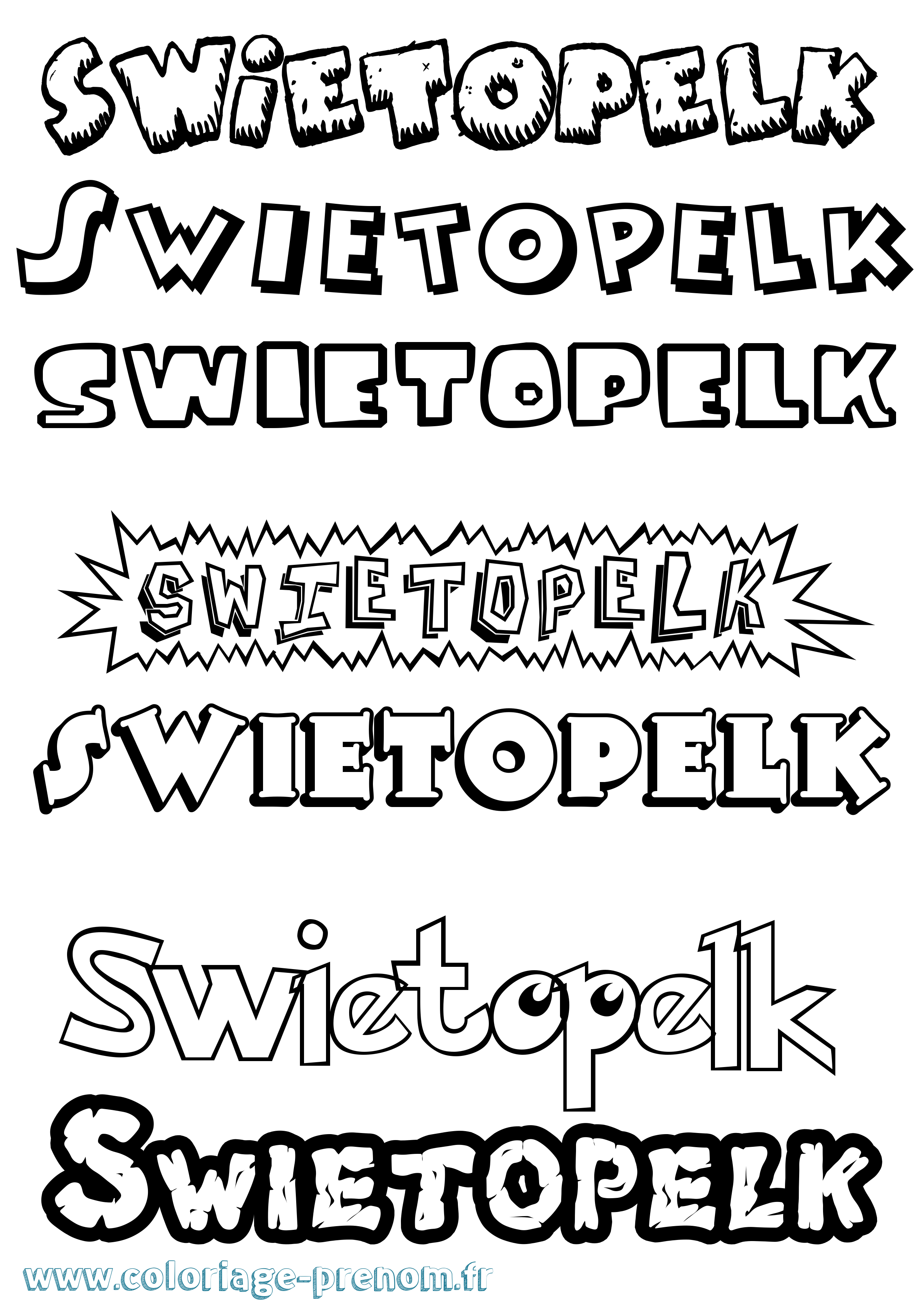 Coloriage prénom Swietopelk Dessin Animé