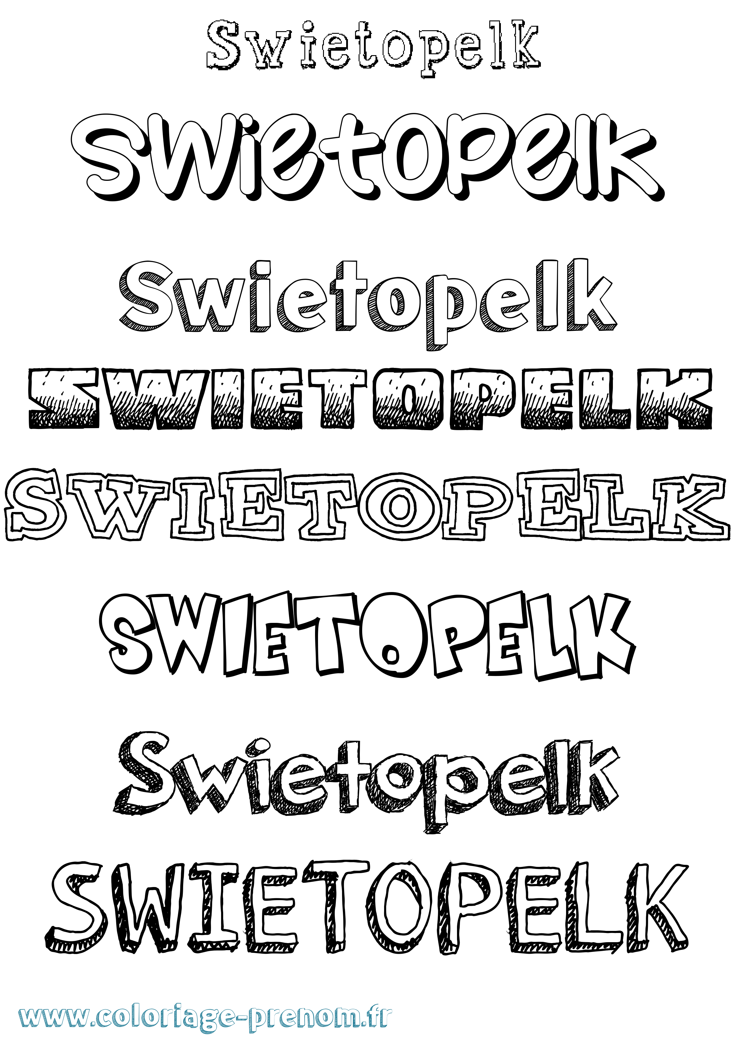 Coloriage prénom Swietopelk Dessiné