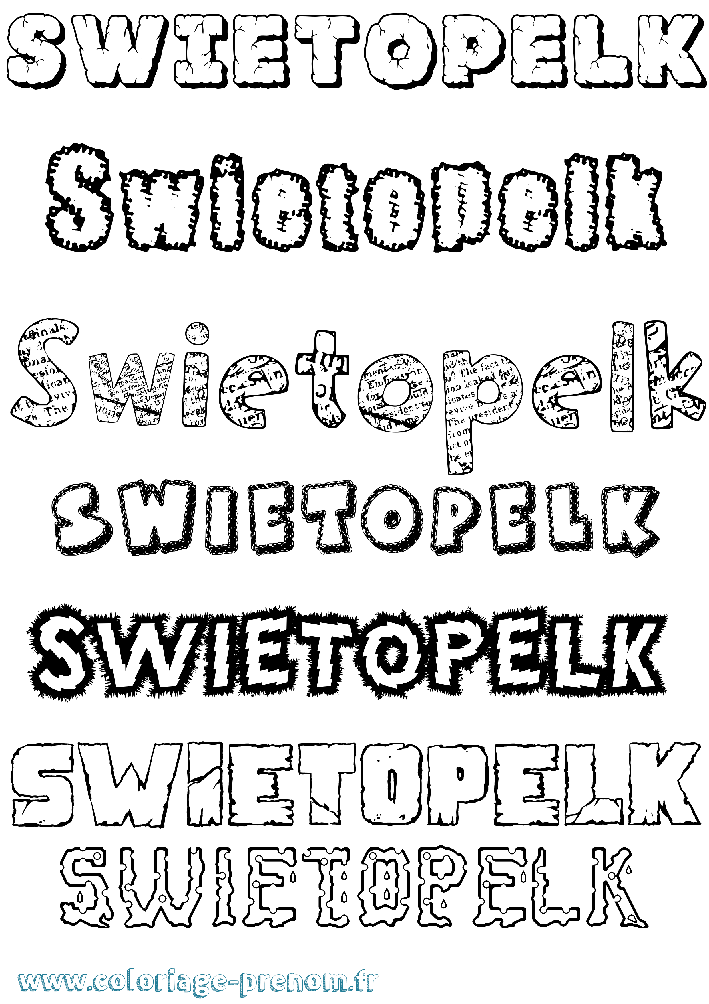 Coloriage prénom Swietopelk Destructuré