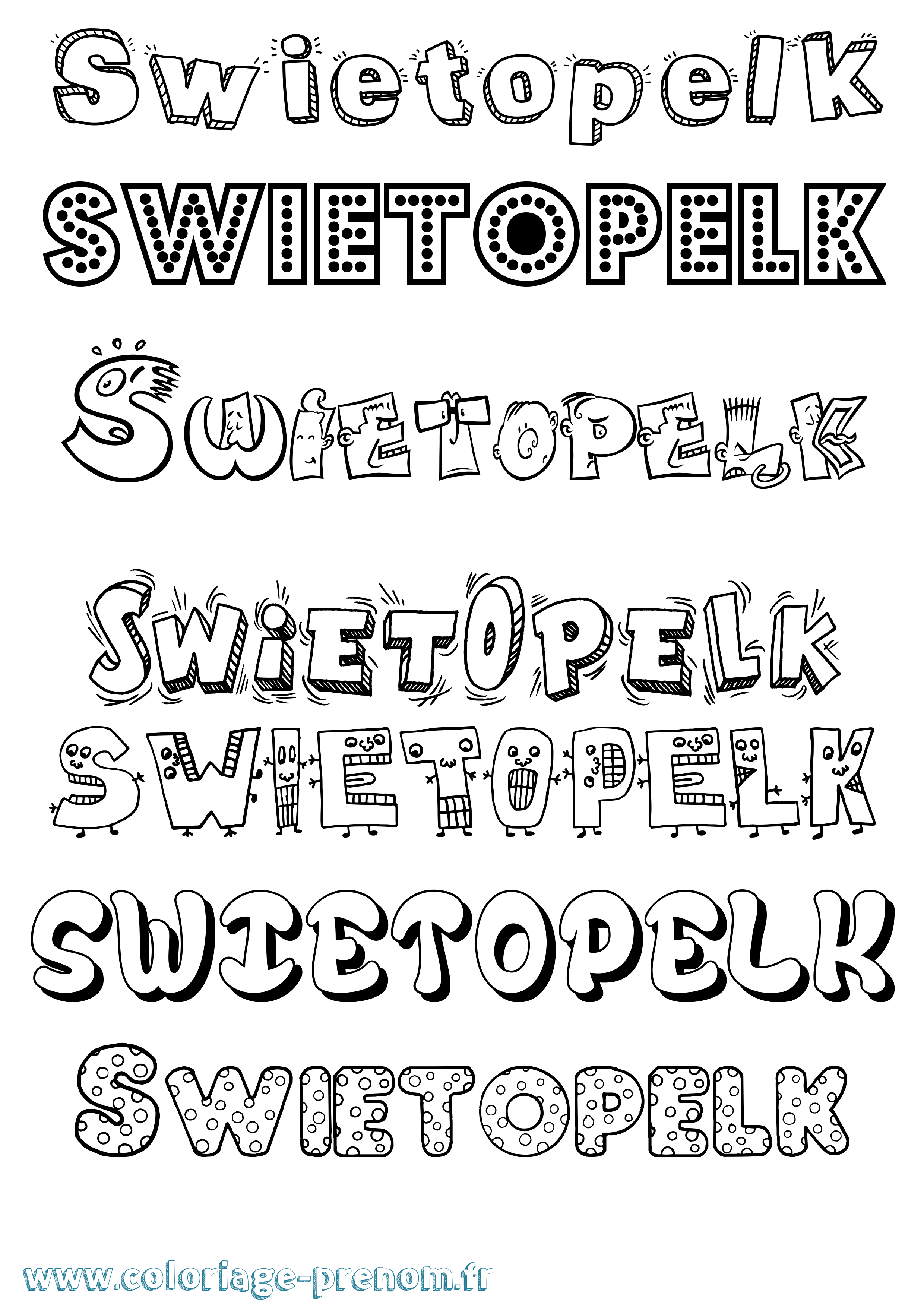 Coloriage prénom Swietopelk Fun