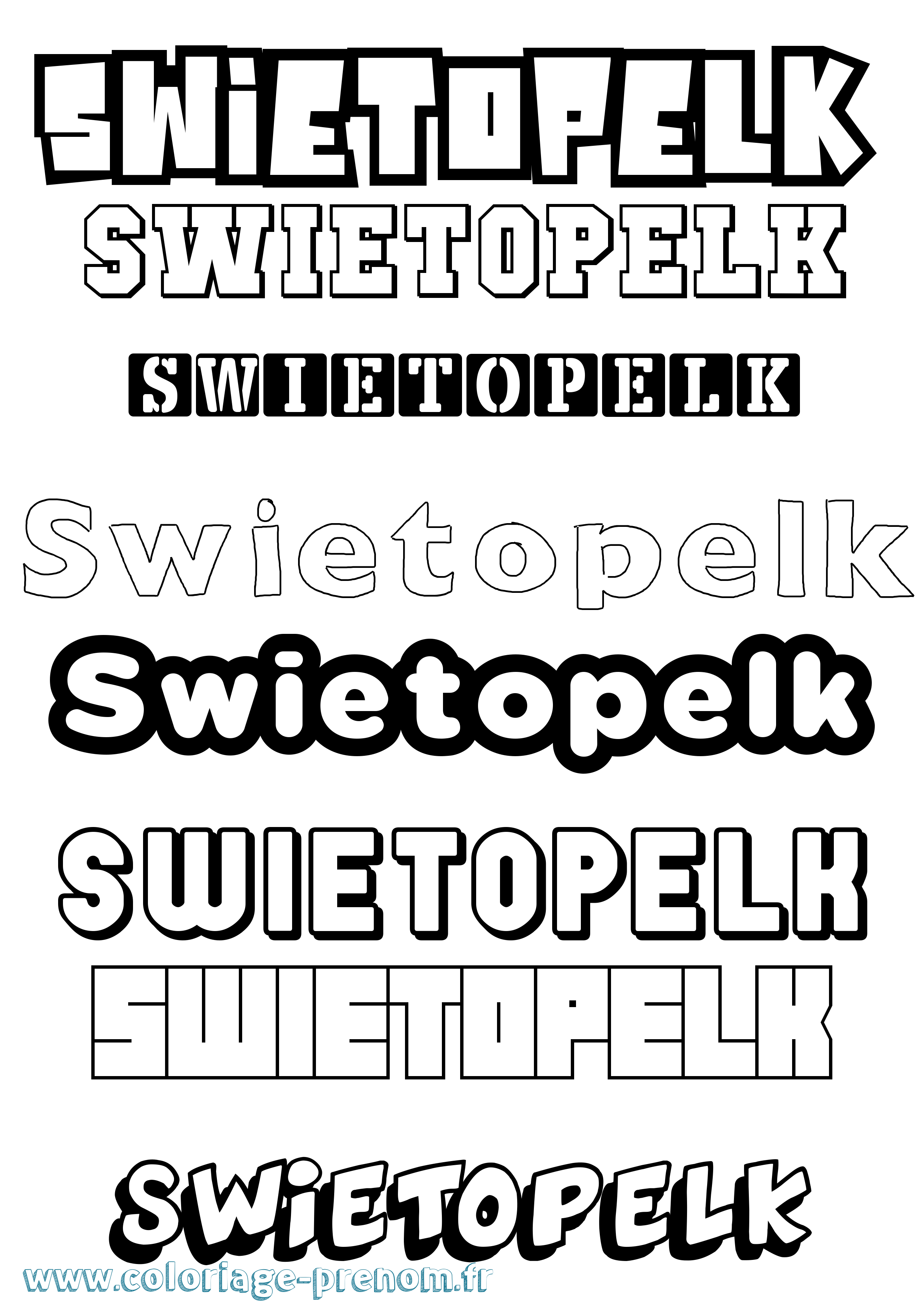 Coloriage prénom Swietopelk Simple