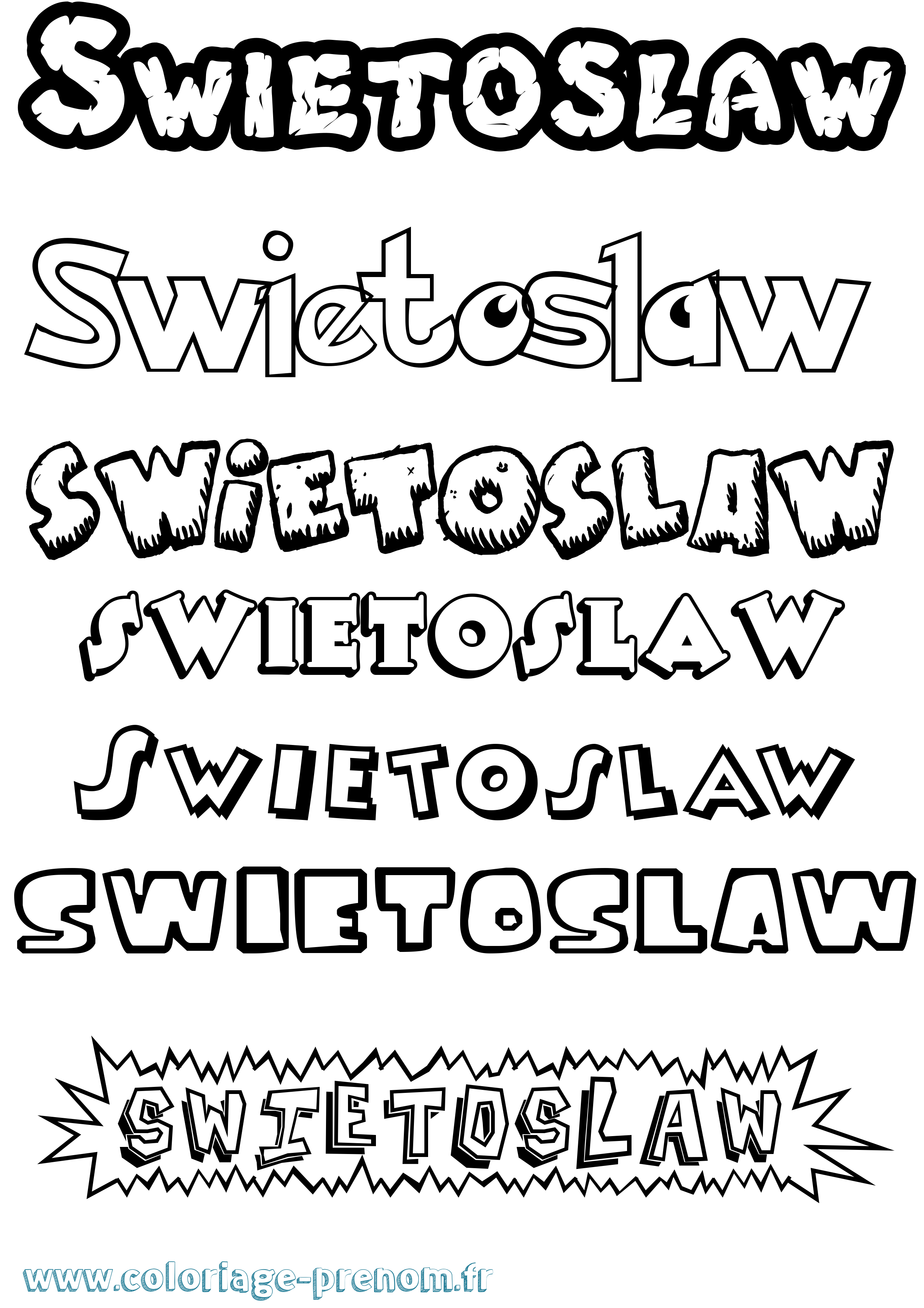 Coloriage prénom Swietoslaw Dessin Animé