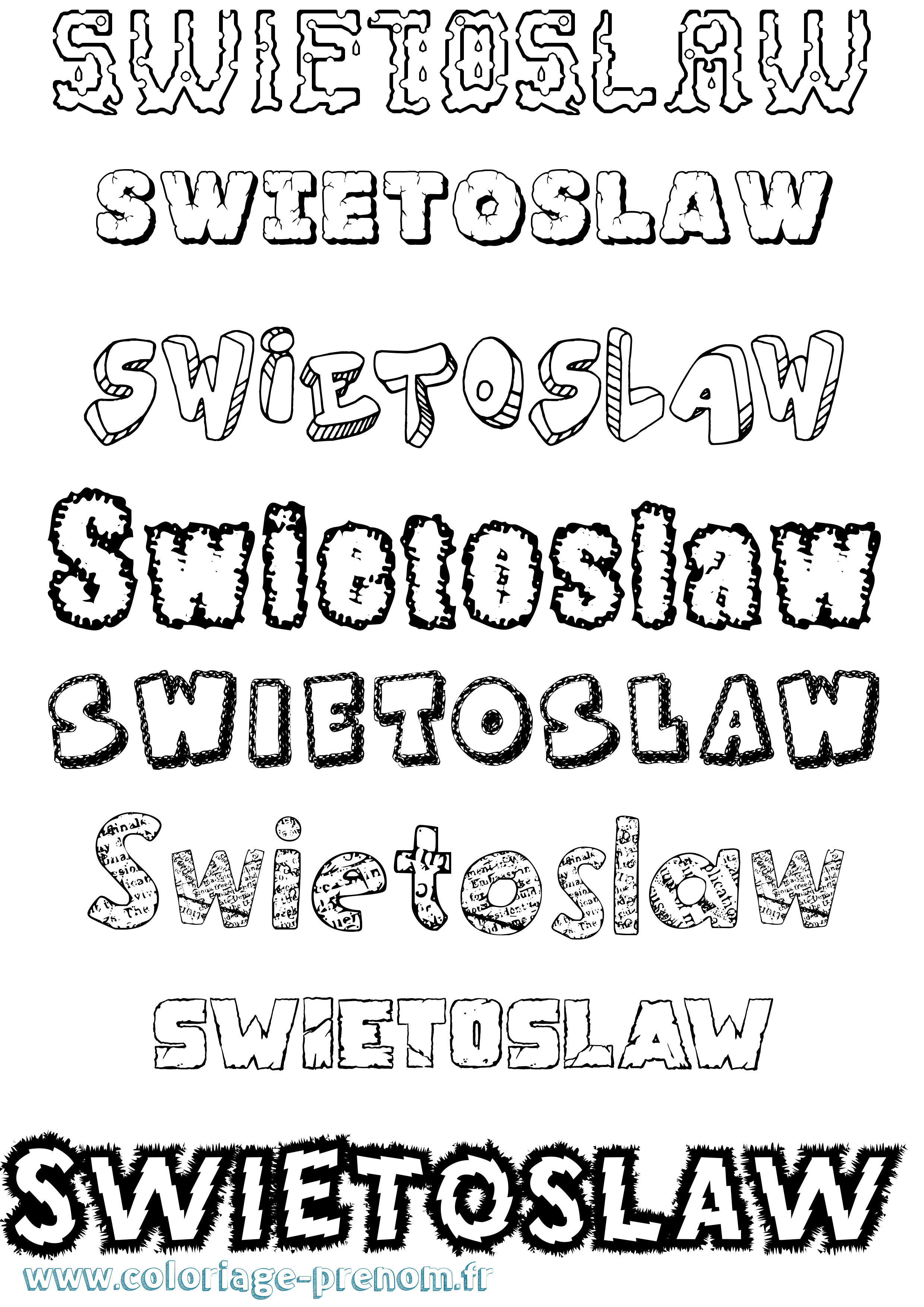 Coloriage prénom Swietoslaw Destructuré