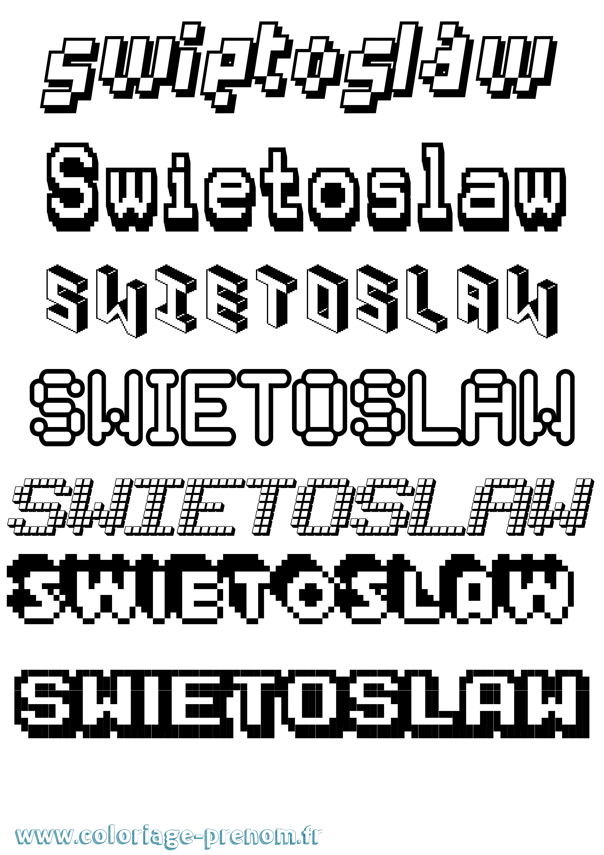 Coloriage prénom Swietoslaw Pixel