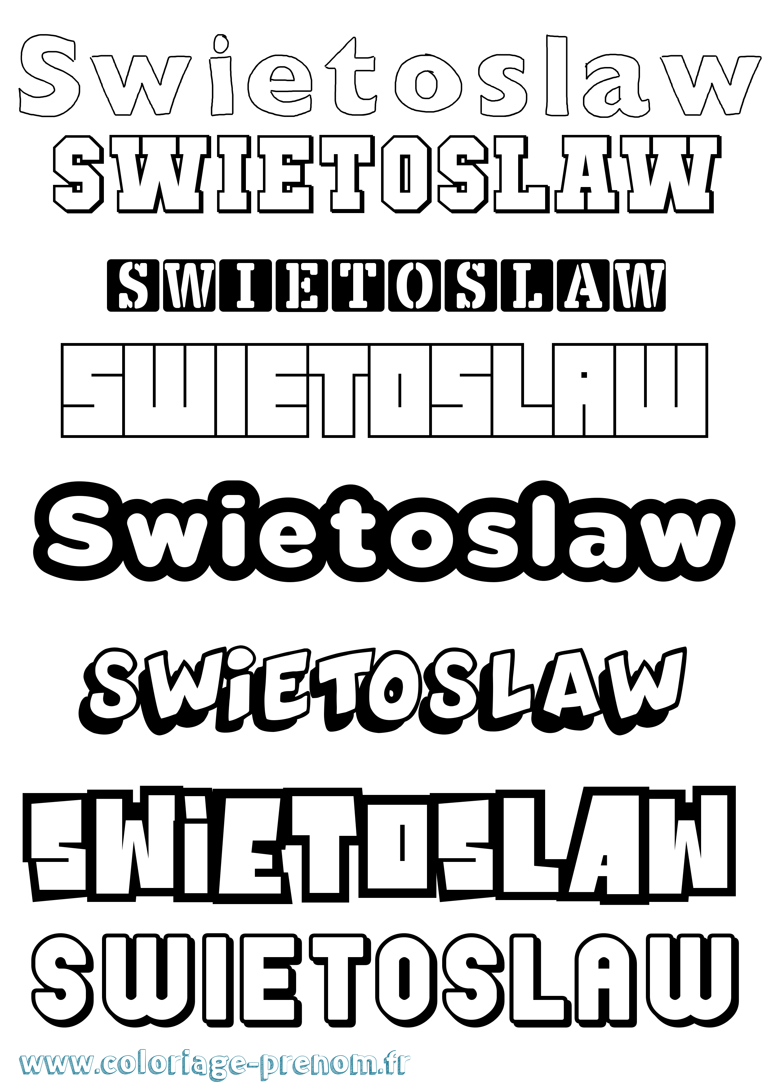 Coloriage prénom Swietoslaw Simple