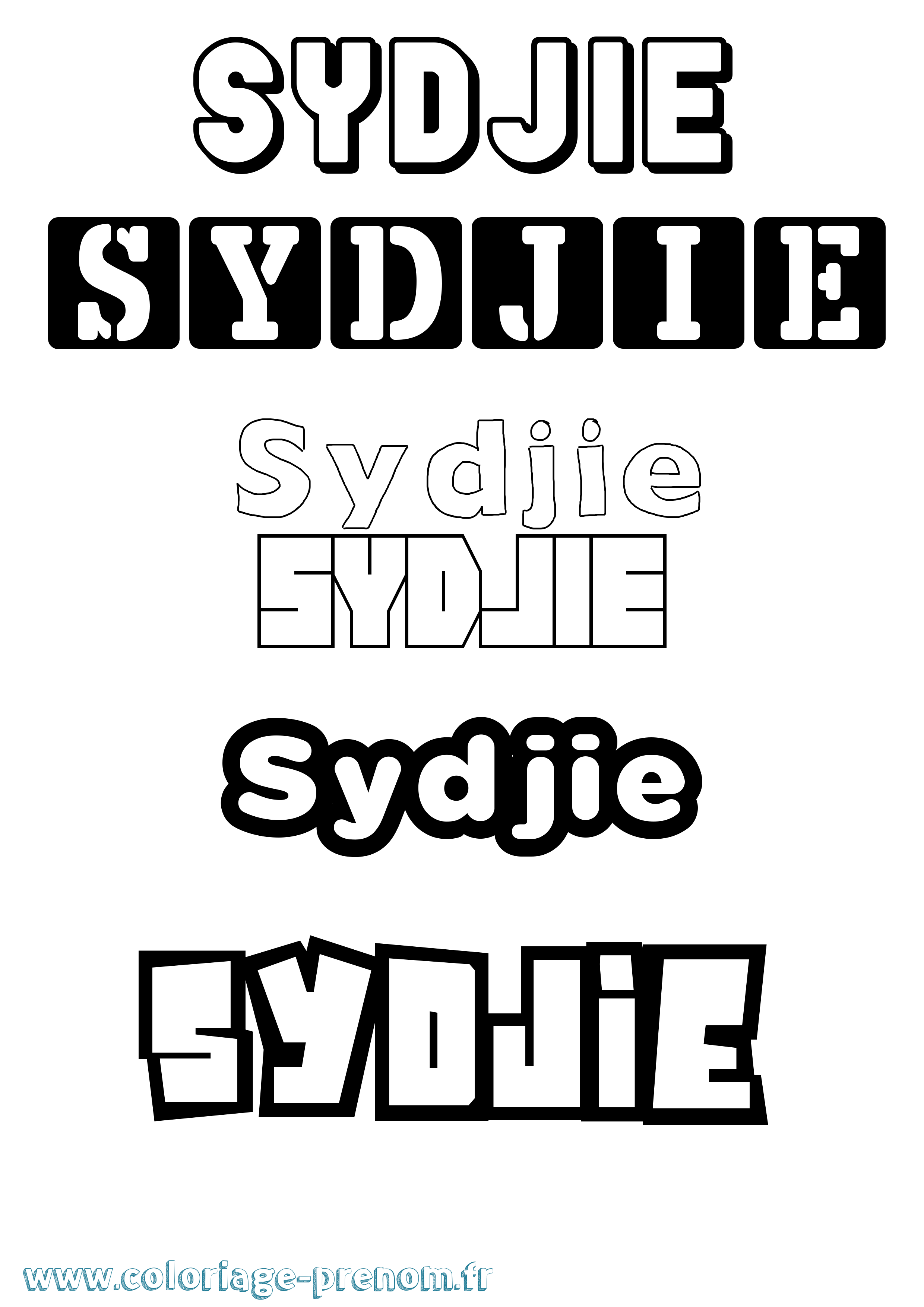 Coloriage prénom Sydjie Simple