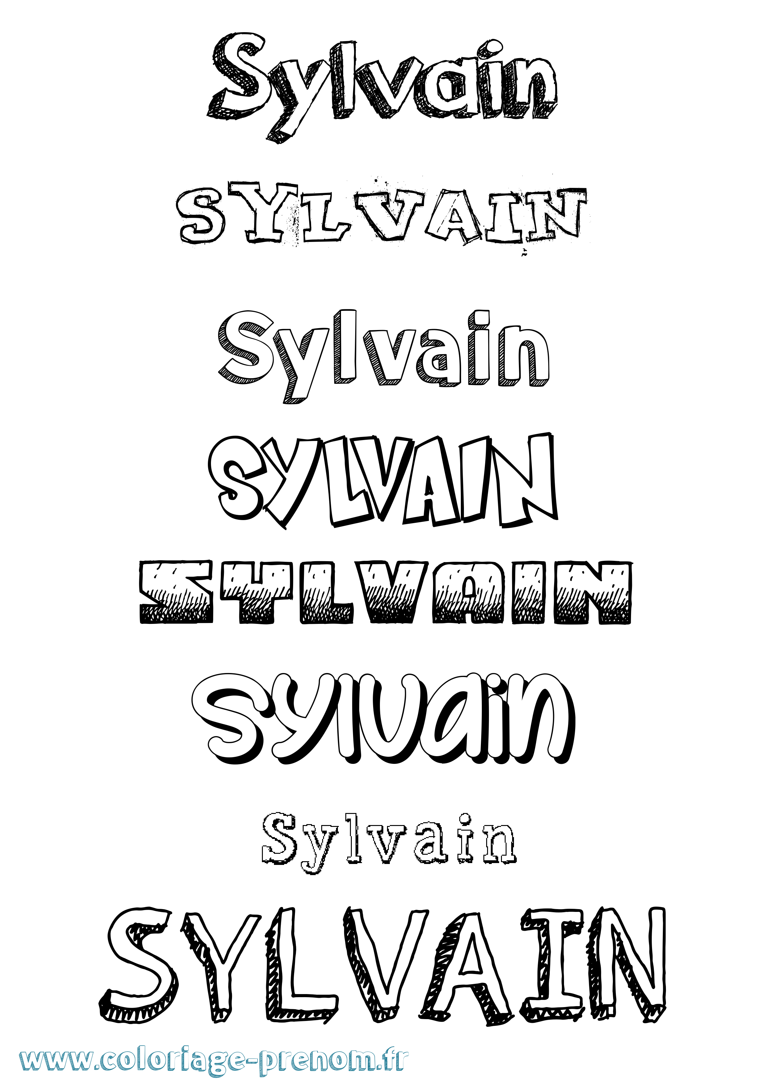 Coloriage Sylvain Dessiné Coloriage prénom Sylvain Dessiné