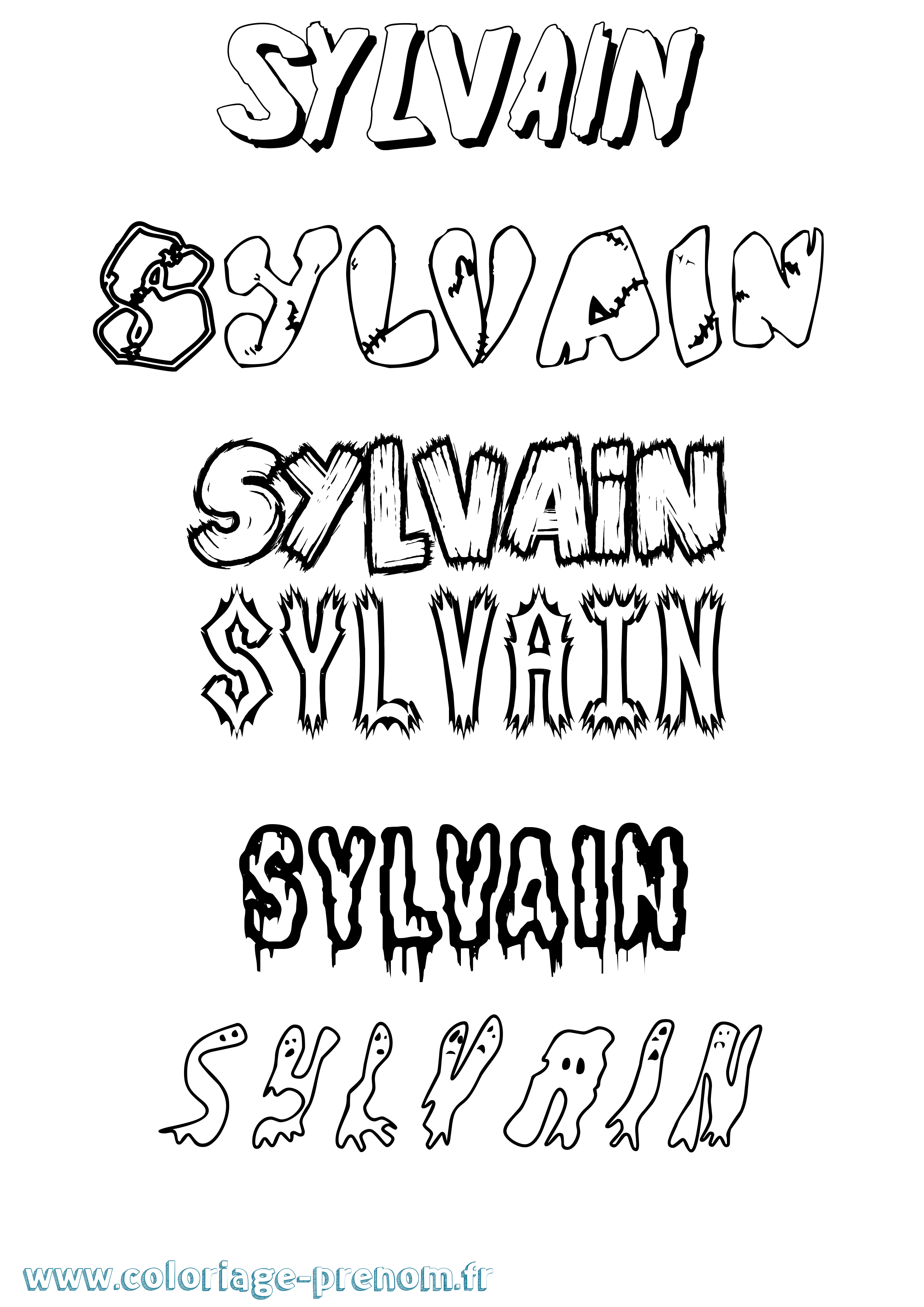 Coloriage Sylvain Frisson Coloriage prénom Sylvain Frisson