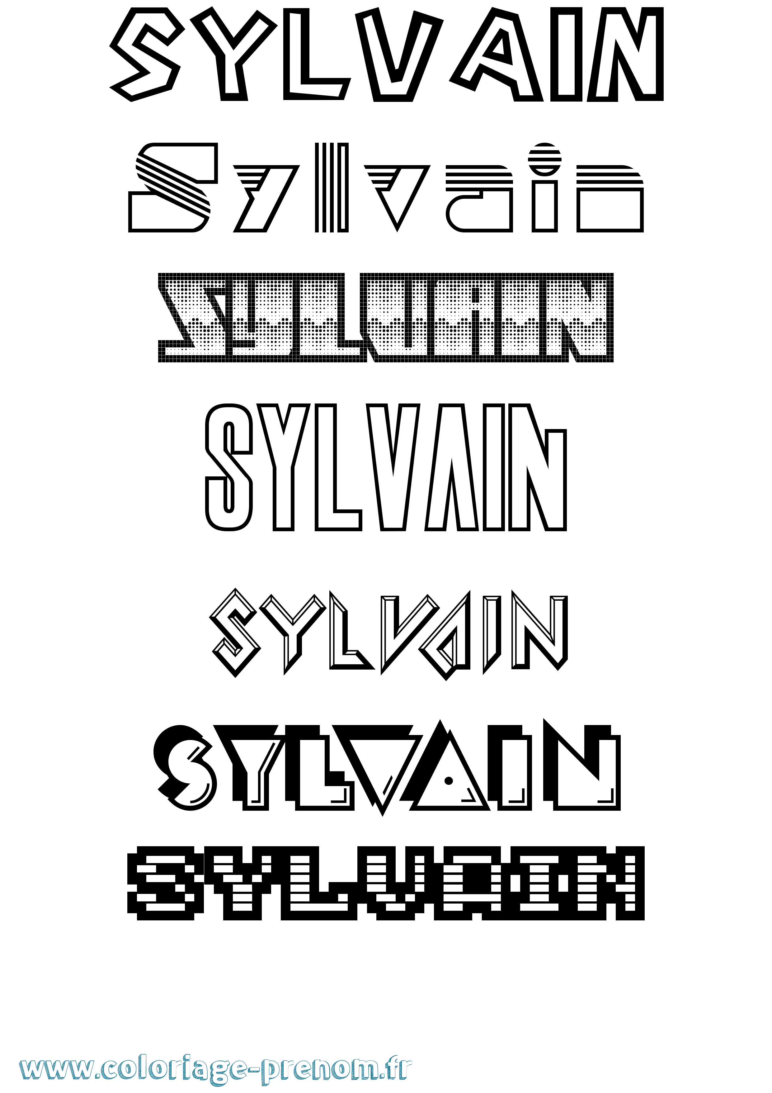 Coloriage Sylvain Jeux Vidéos Coloriage prénom Sylvain Jeux Vidéos
