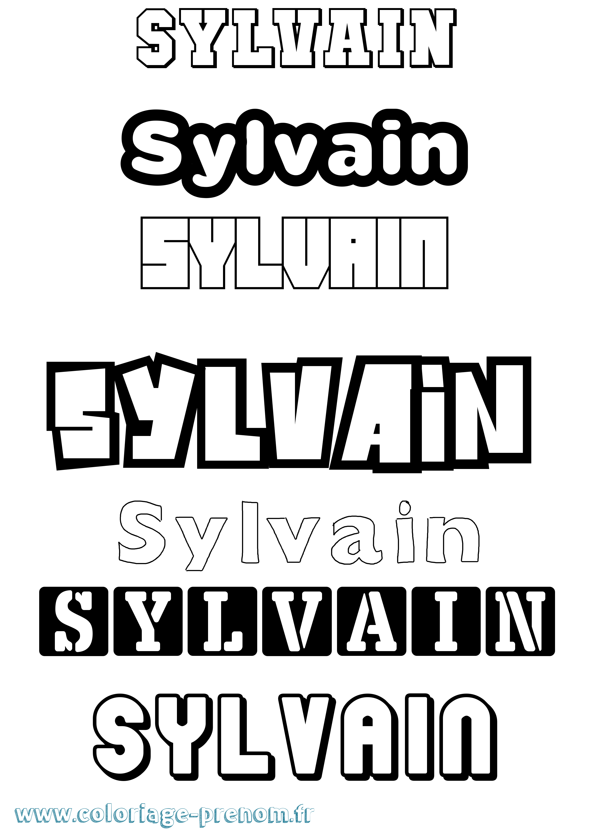 Coloriage Sylvain Simple Coloriage prénom Sylvain Simple