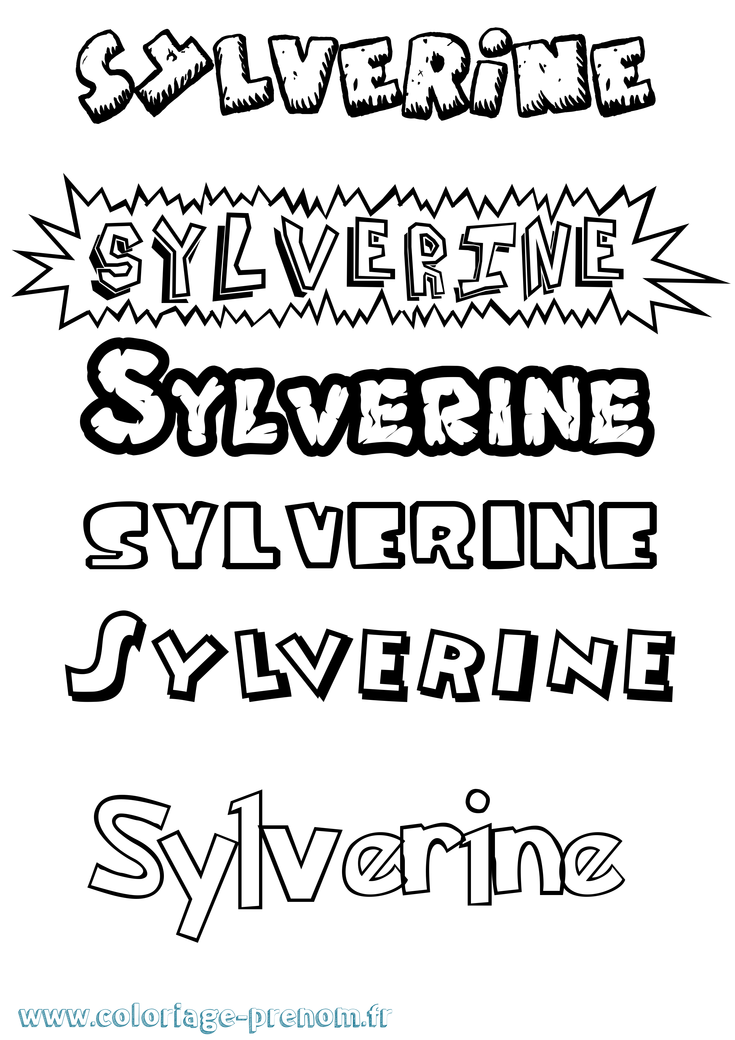 Coloriage prénom Sylverine Dessin Animé