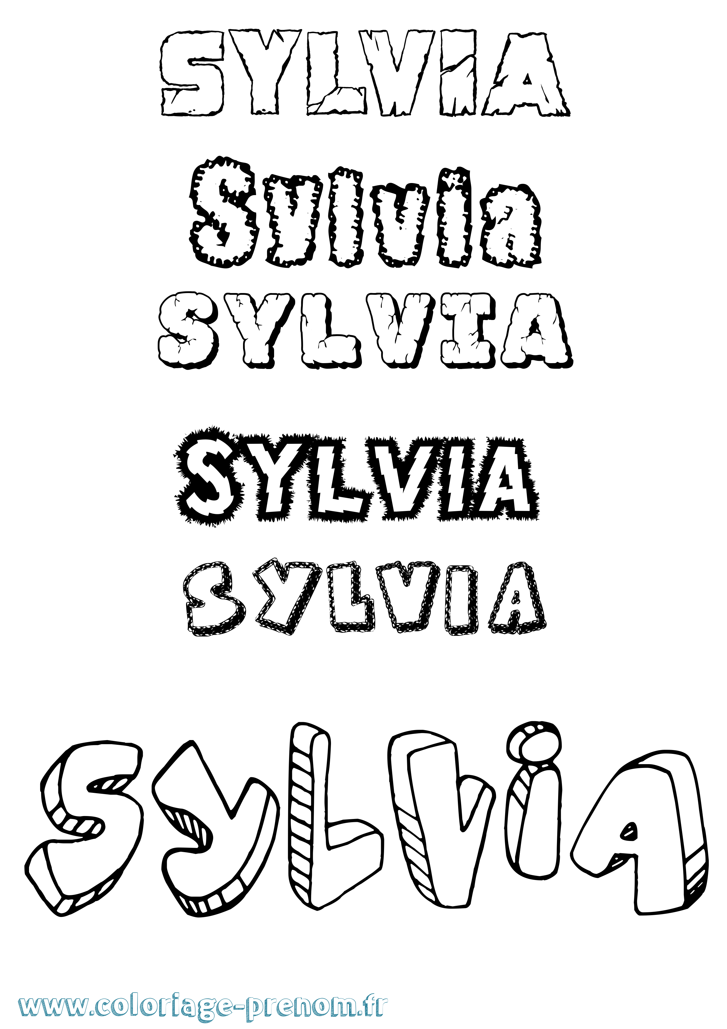 Coloriage prénom Sylvia