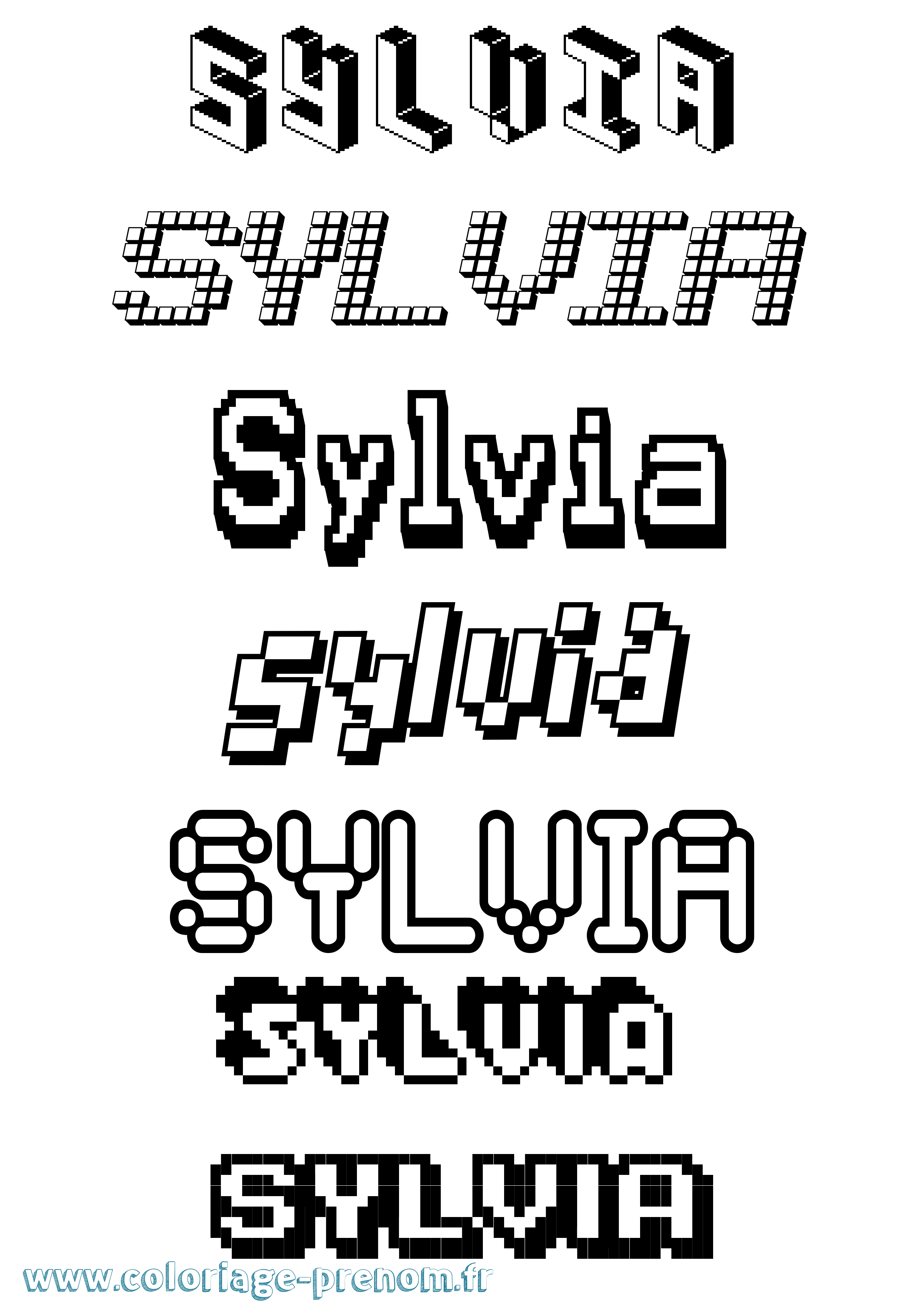 Coloriage prénom Sylvia