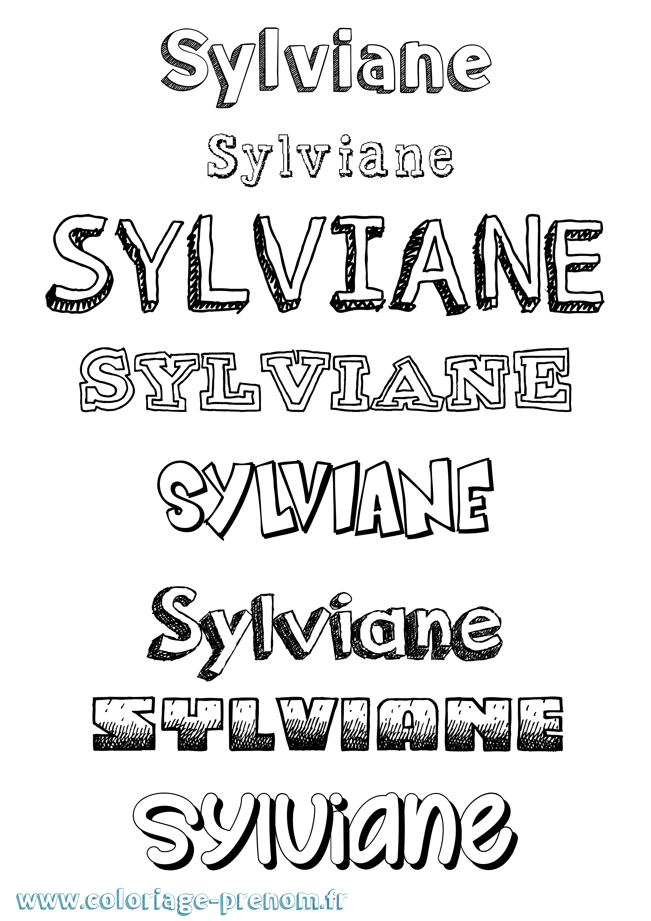 Coloriage prénom Sylviane Dessiné
