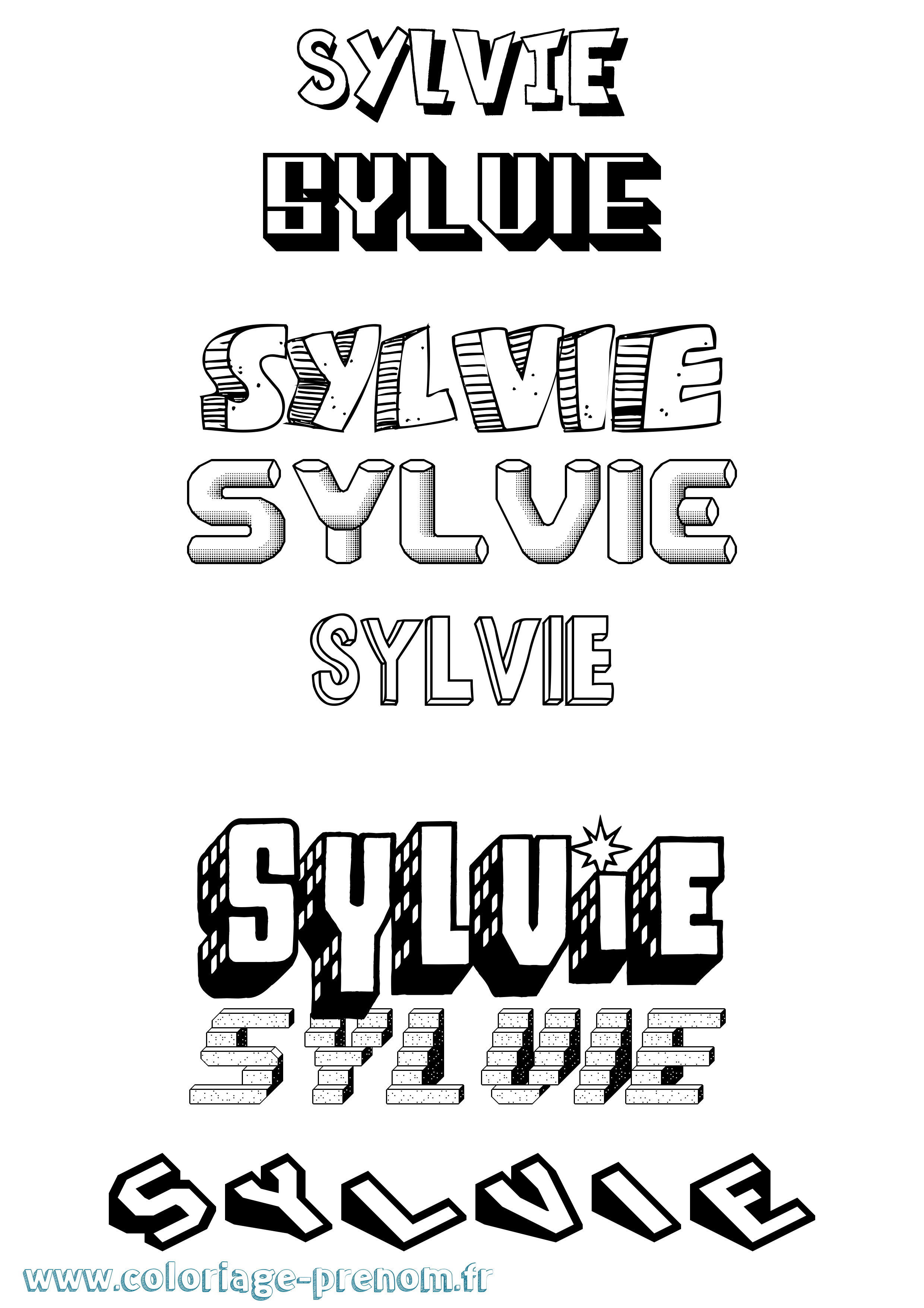 Coloriage prénom Sylvie