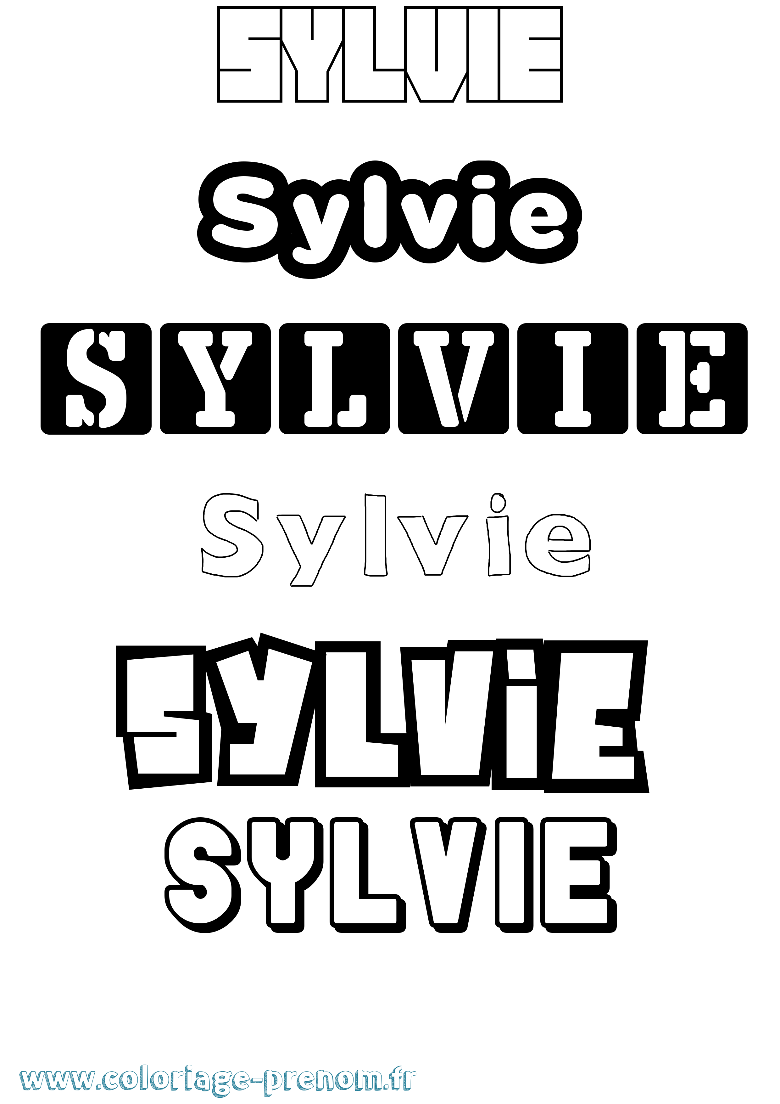 Coloriage prénom Sylvie Simple