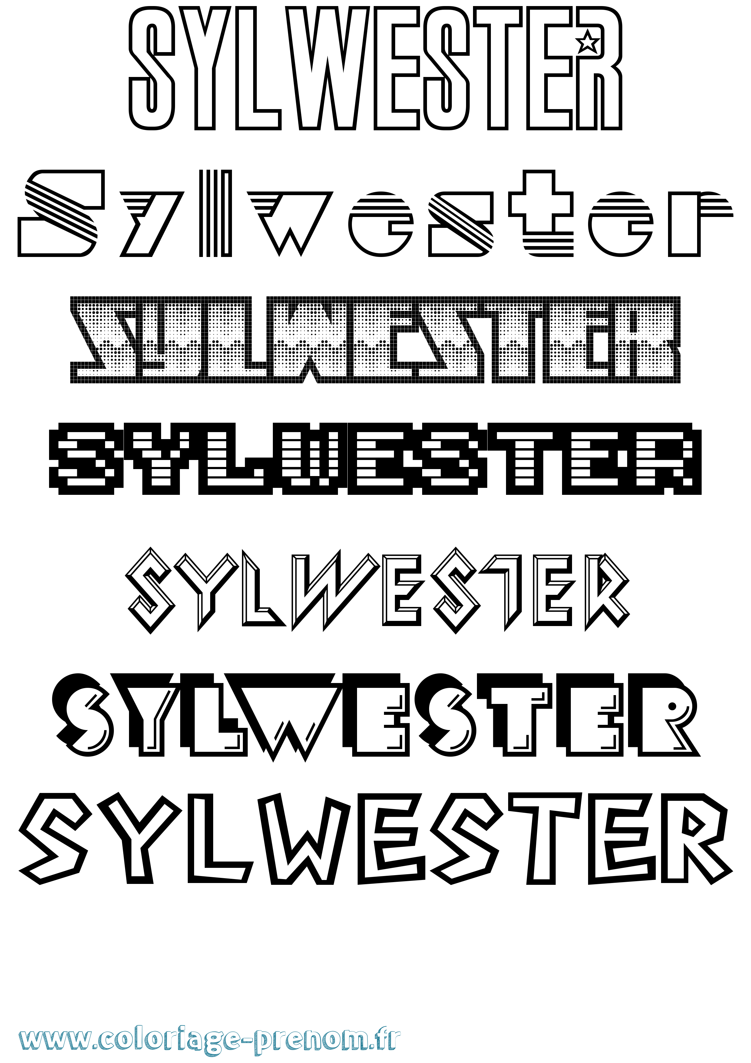 Coloriage Sylwester Jeux Vidéos Coloriage prénom Sylwester Jeux Vidéos