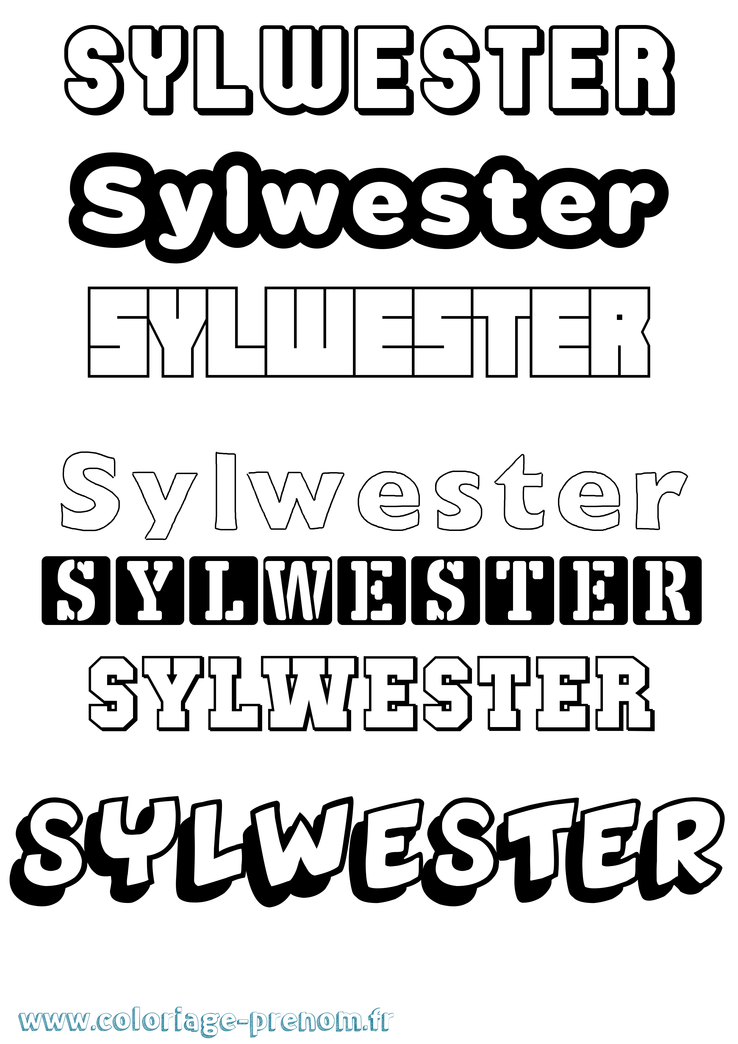 Coloriage Sylwester Simple Coloriage prénom Sylwester Simple