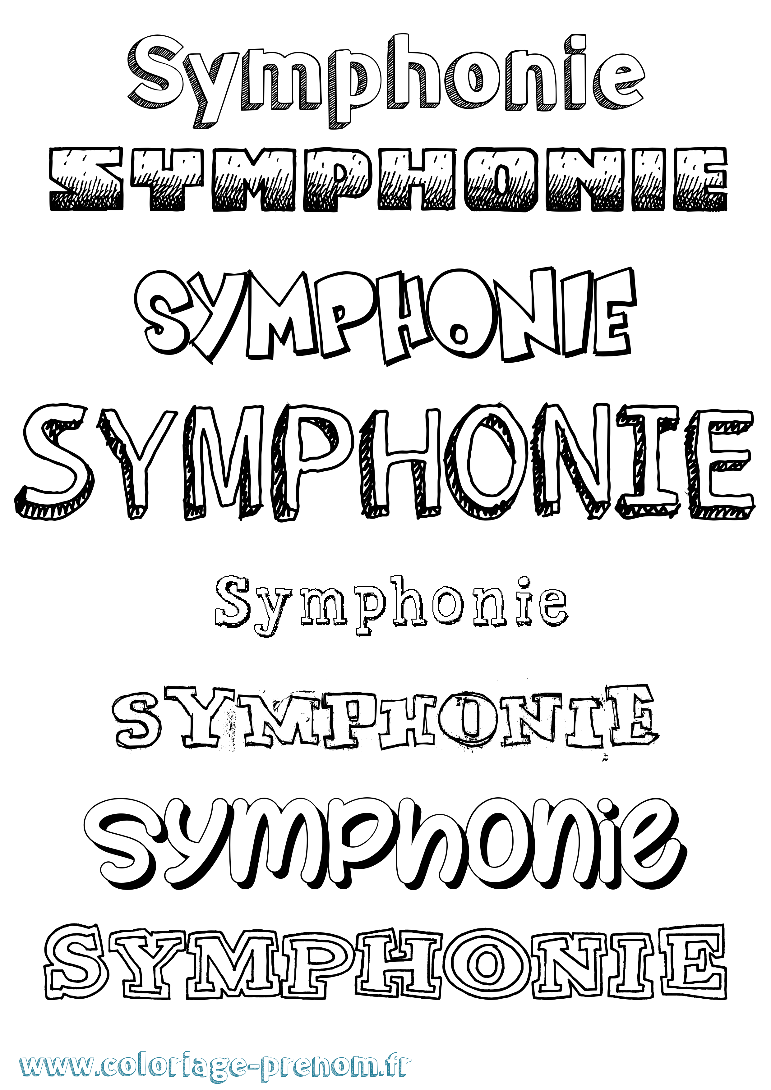 Coloriage Symphonie Dessiné Coloriage prénom Symphonie Dessiné