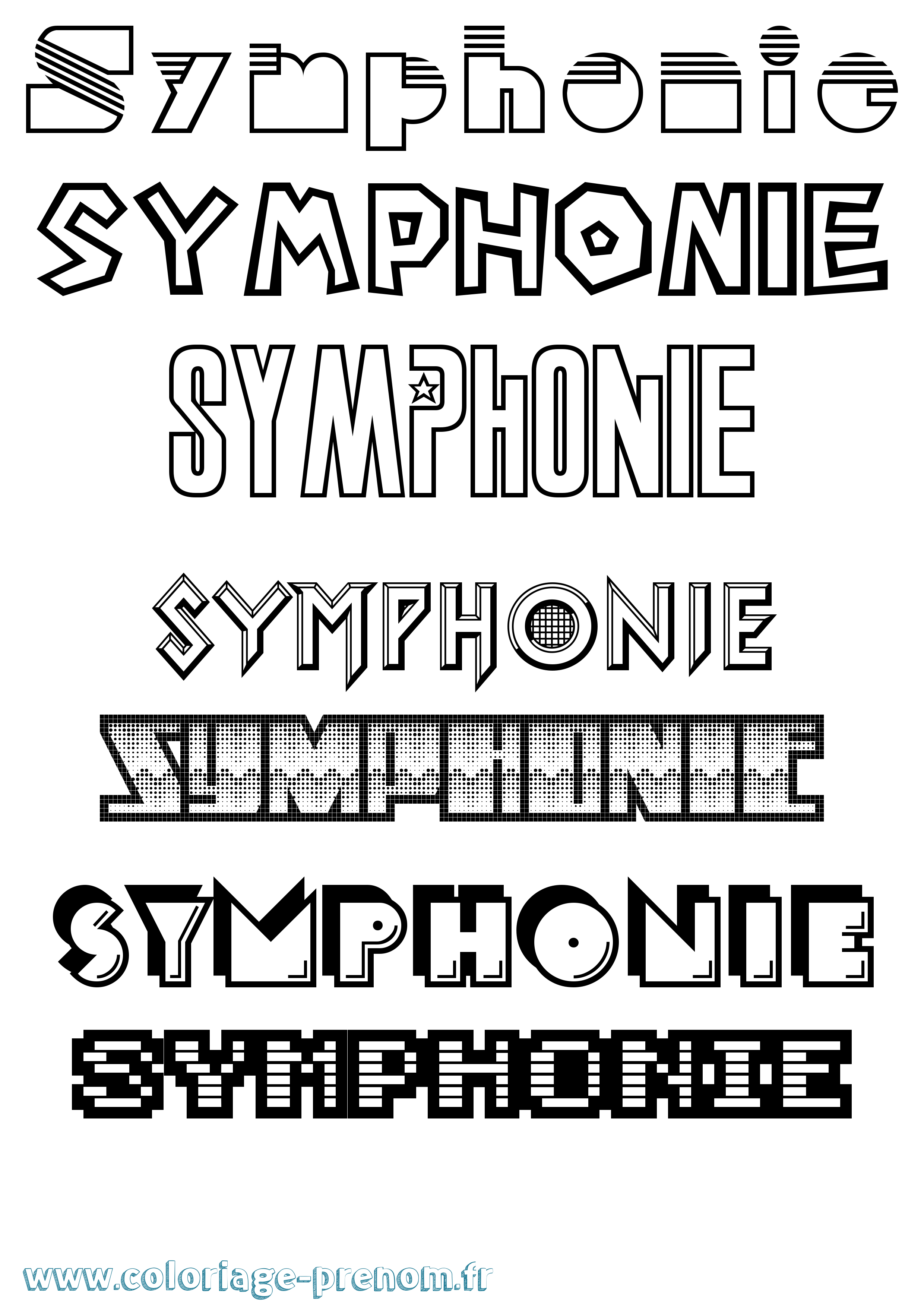 Coloriage Symphonie Jeux Vidéos Coloriage prénom Symphonie Jeux Vidéos