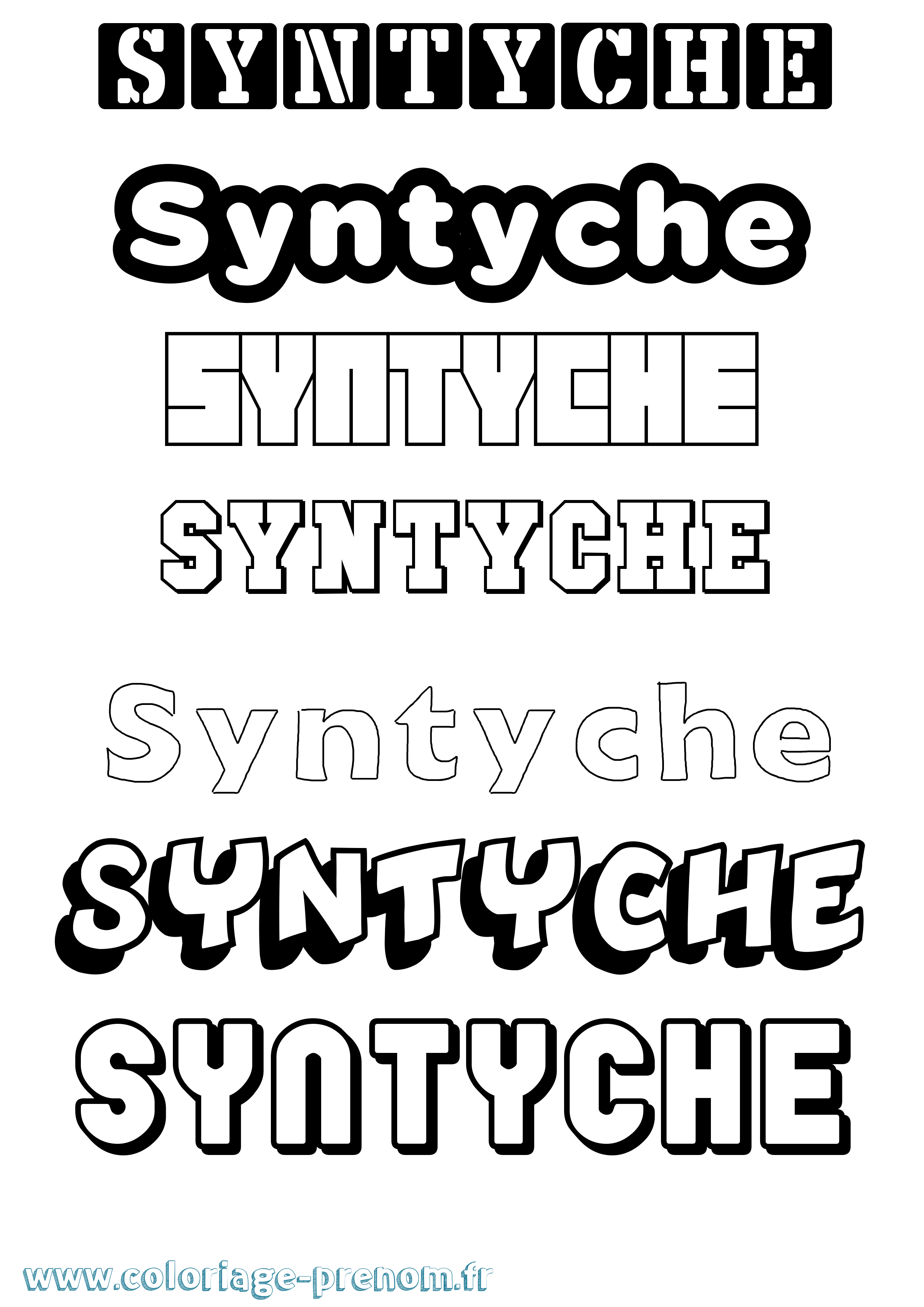 Coloriage prénom Syntyche Simple
