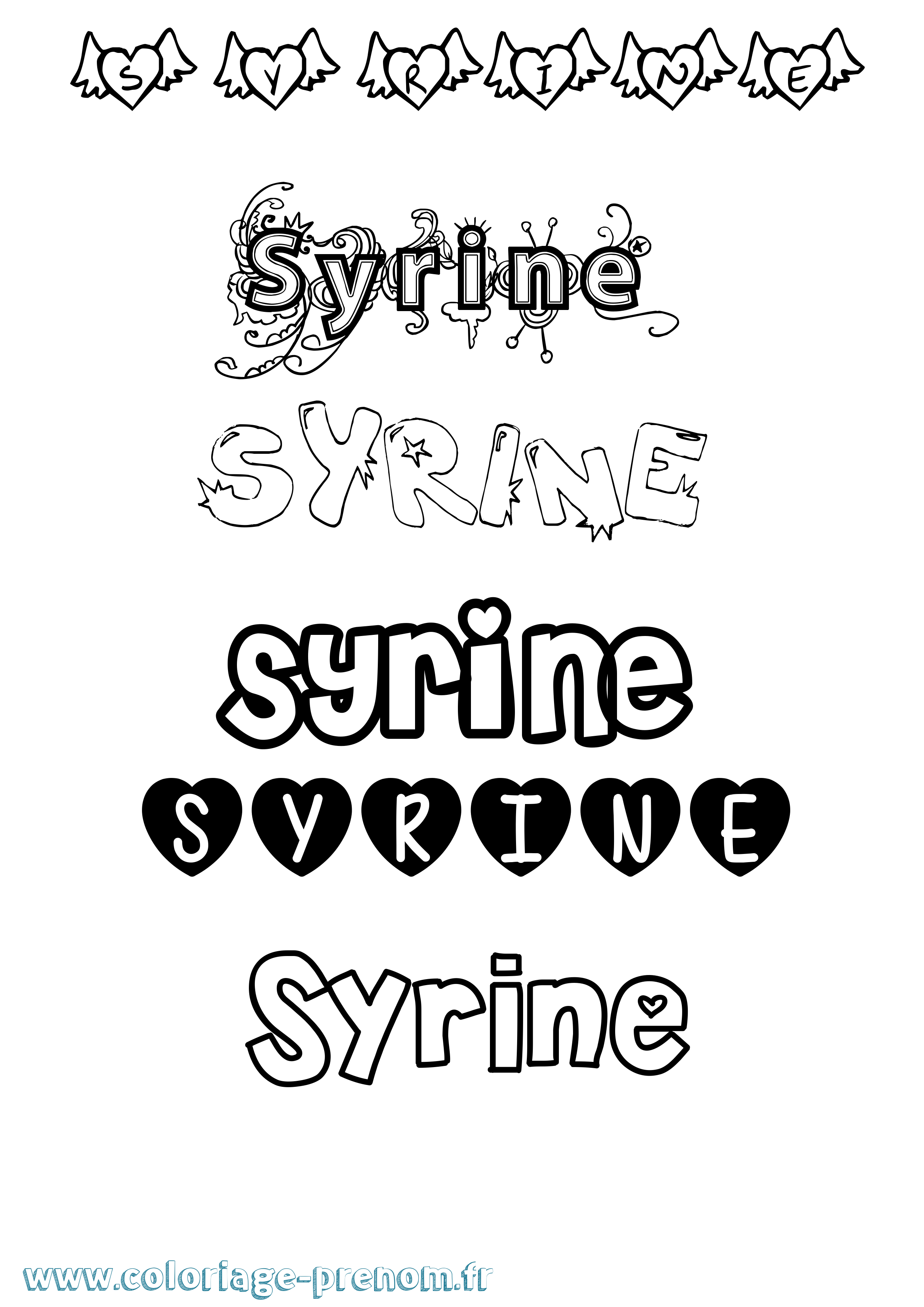 Coloriage prénom Syrine