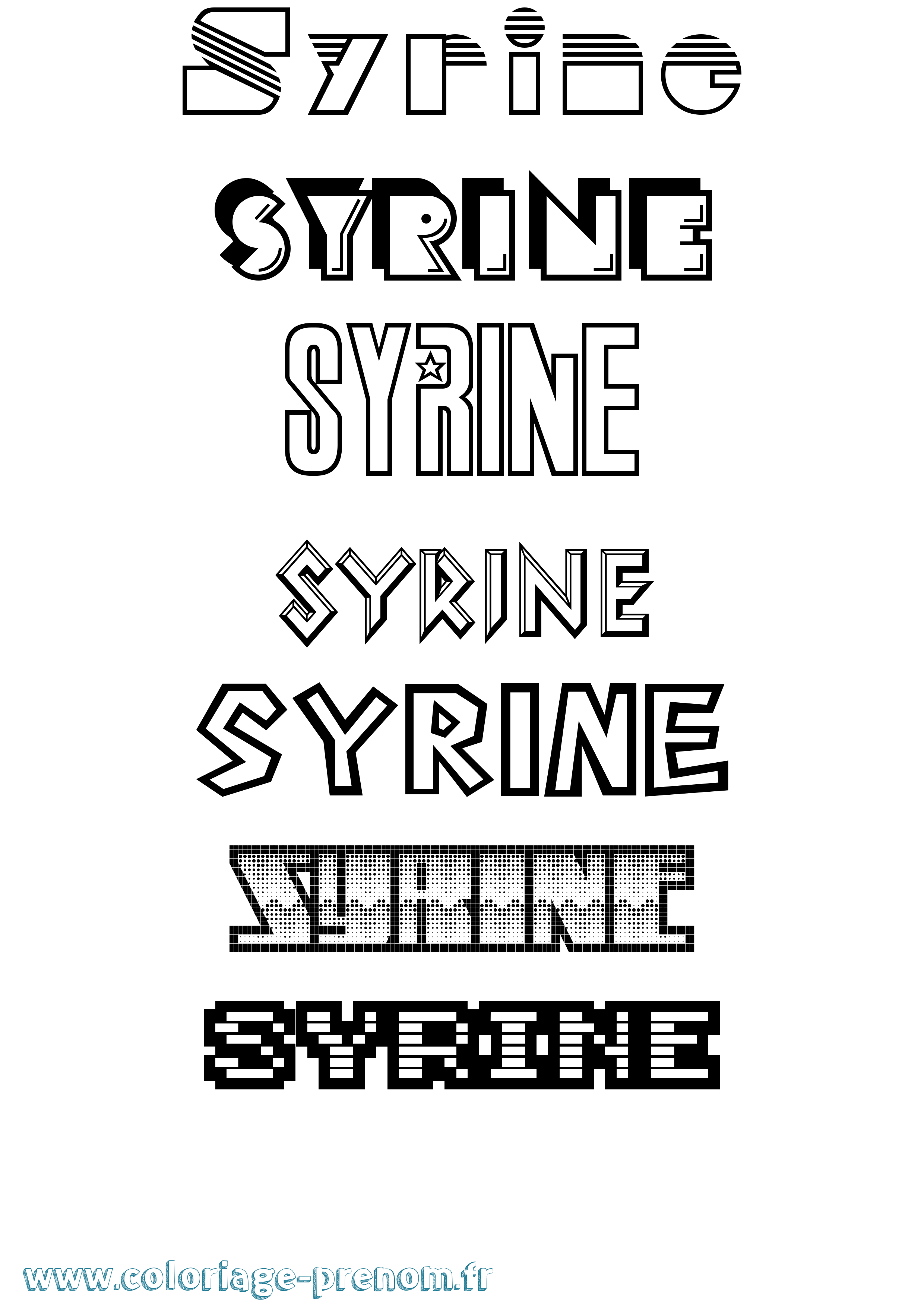 Coloriage prénom Syrine