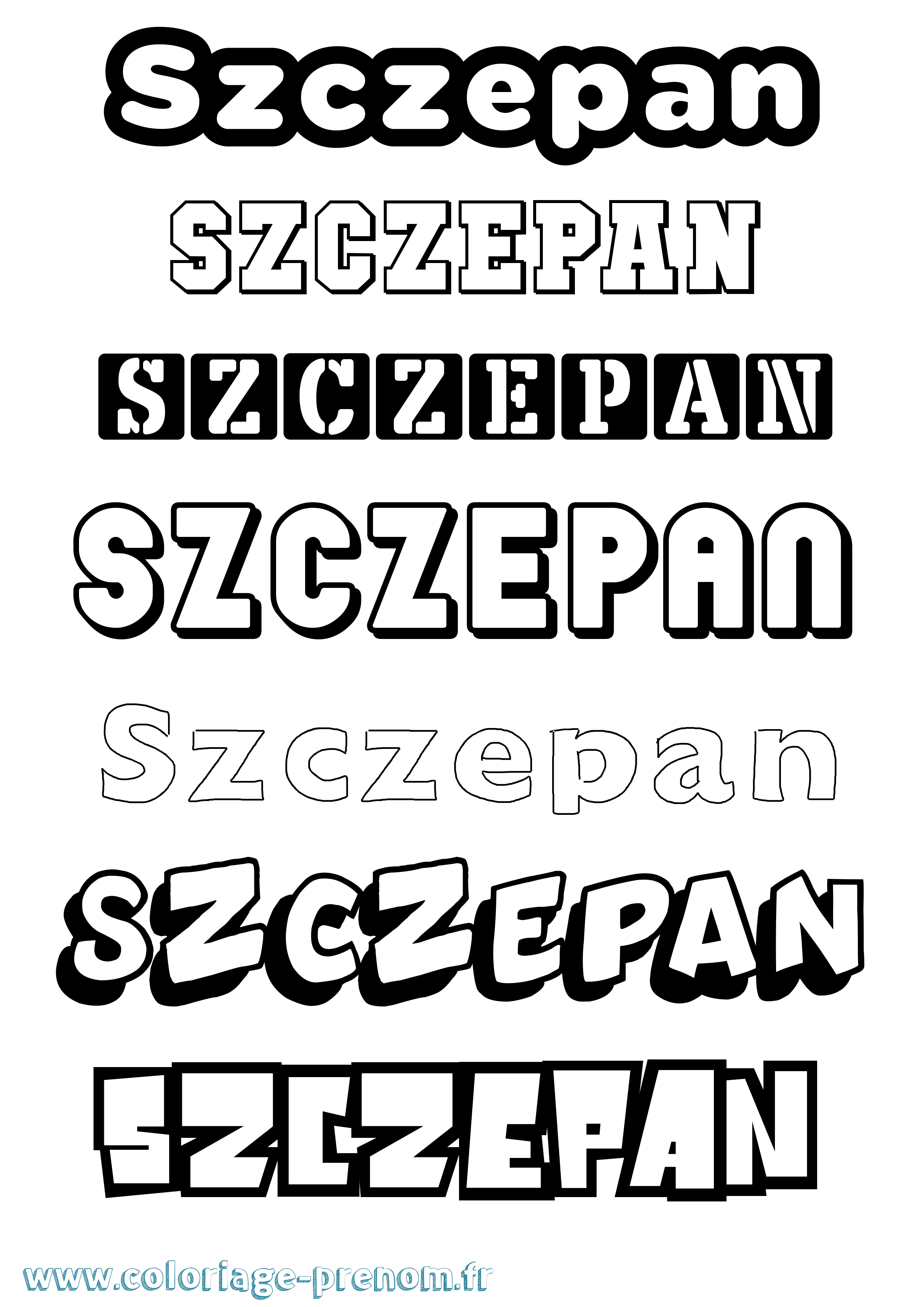 Coloriage prénom Szczepan Simple