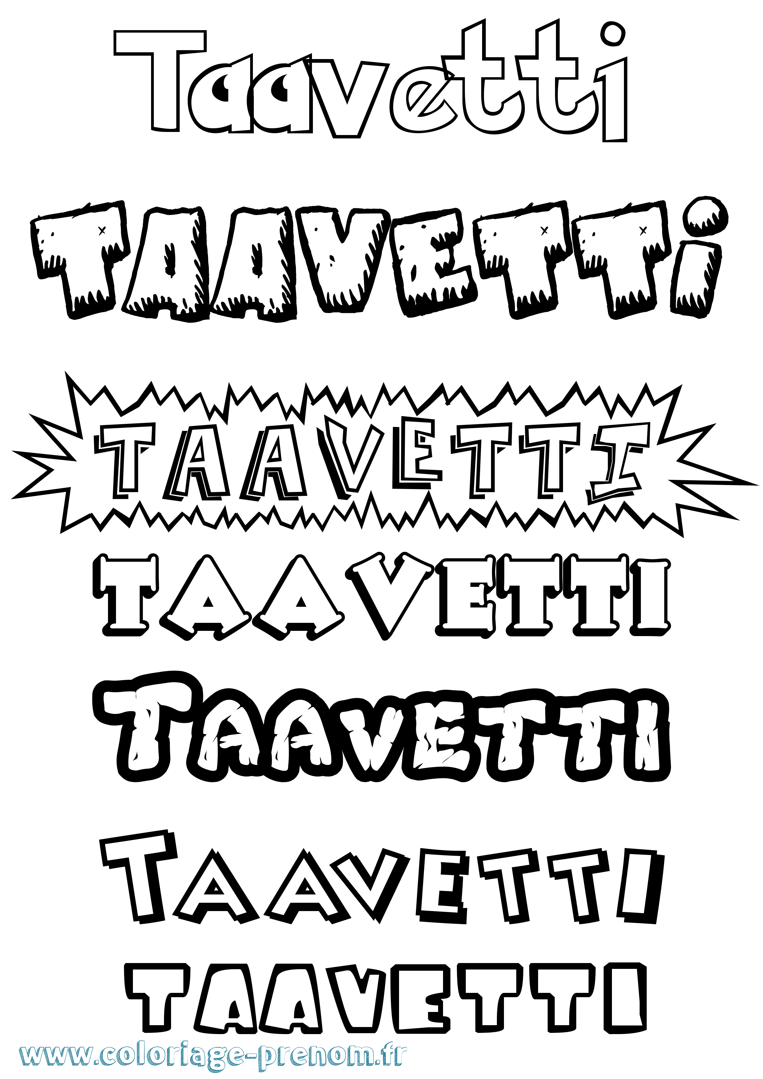 Coloriage prénom Taavetti Dessin Animé