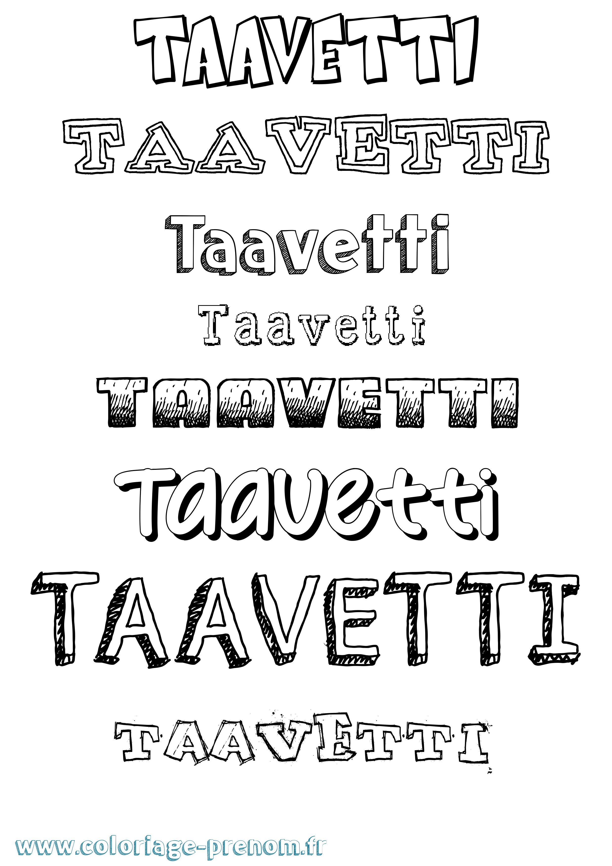 Coloriage prénom Taavetti Dessiné