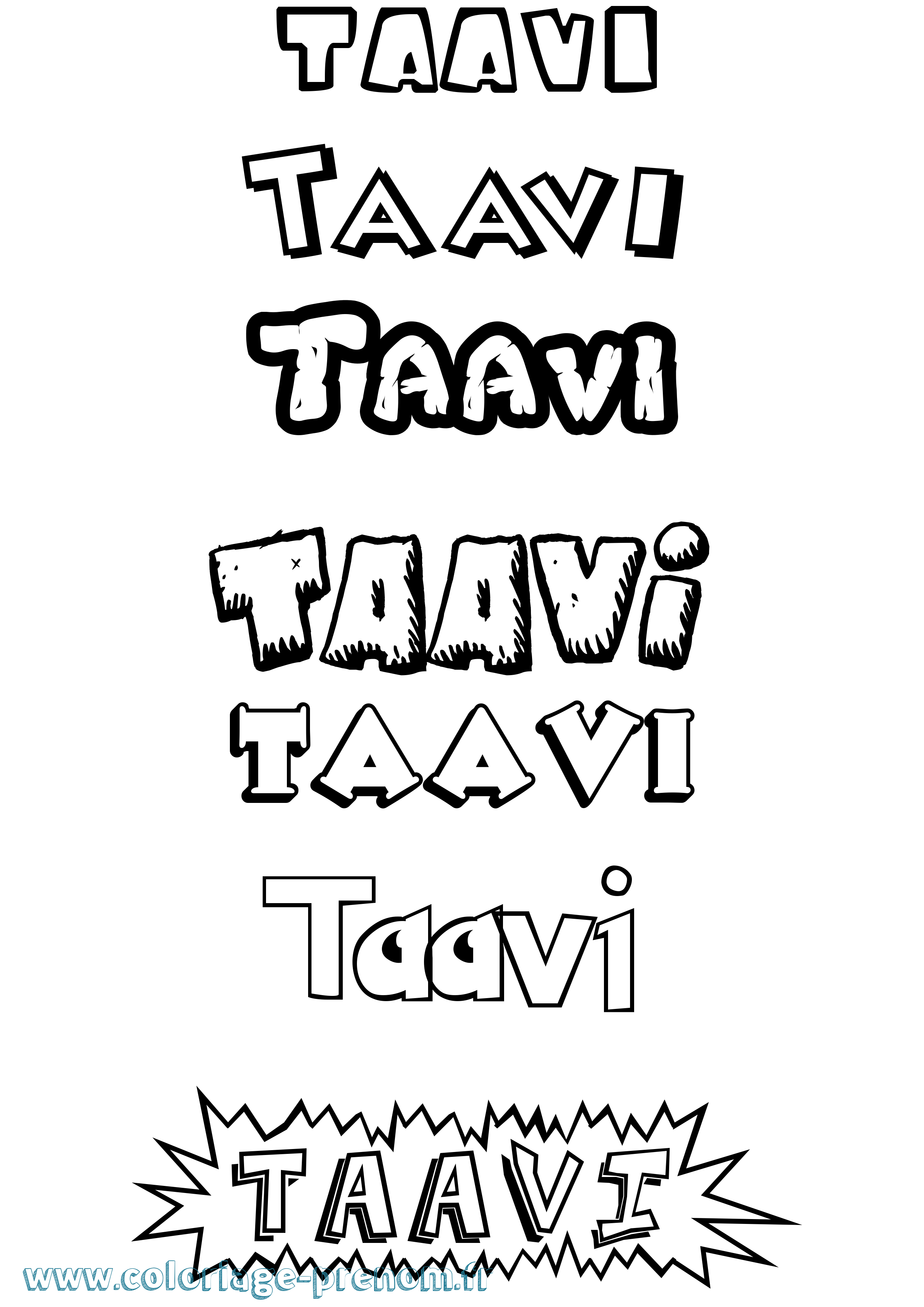 Coloriage prénom Taavi Dessin Animé