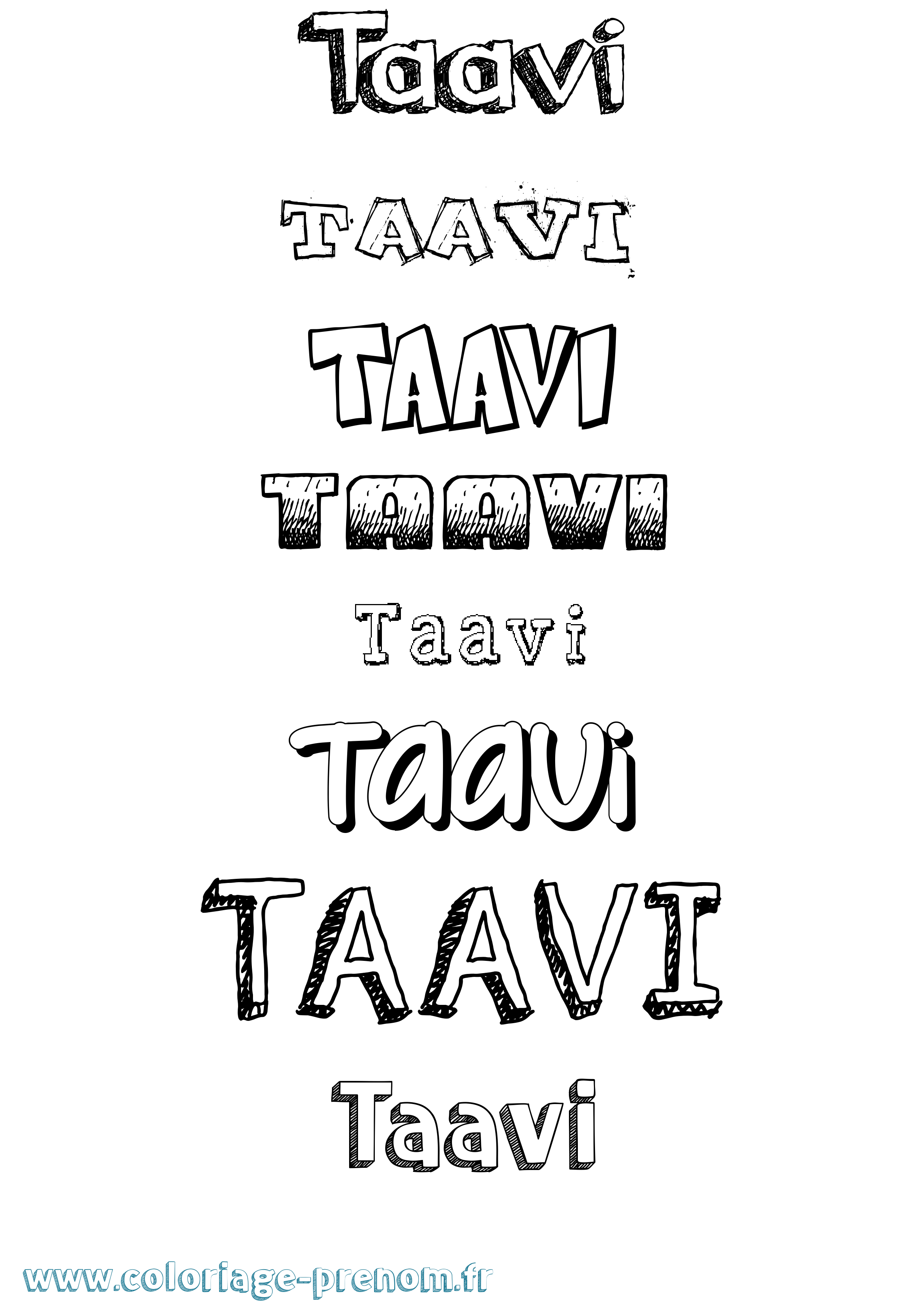 Coloriage Taavi Dessiné Coloriage prénom Taavi Dessiné