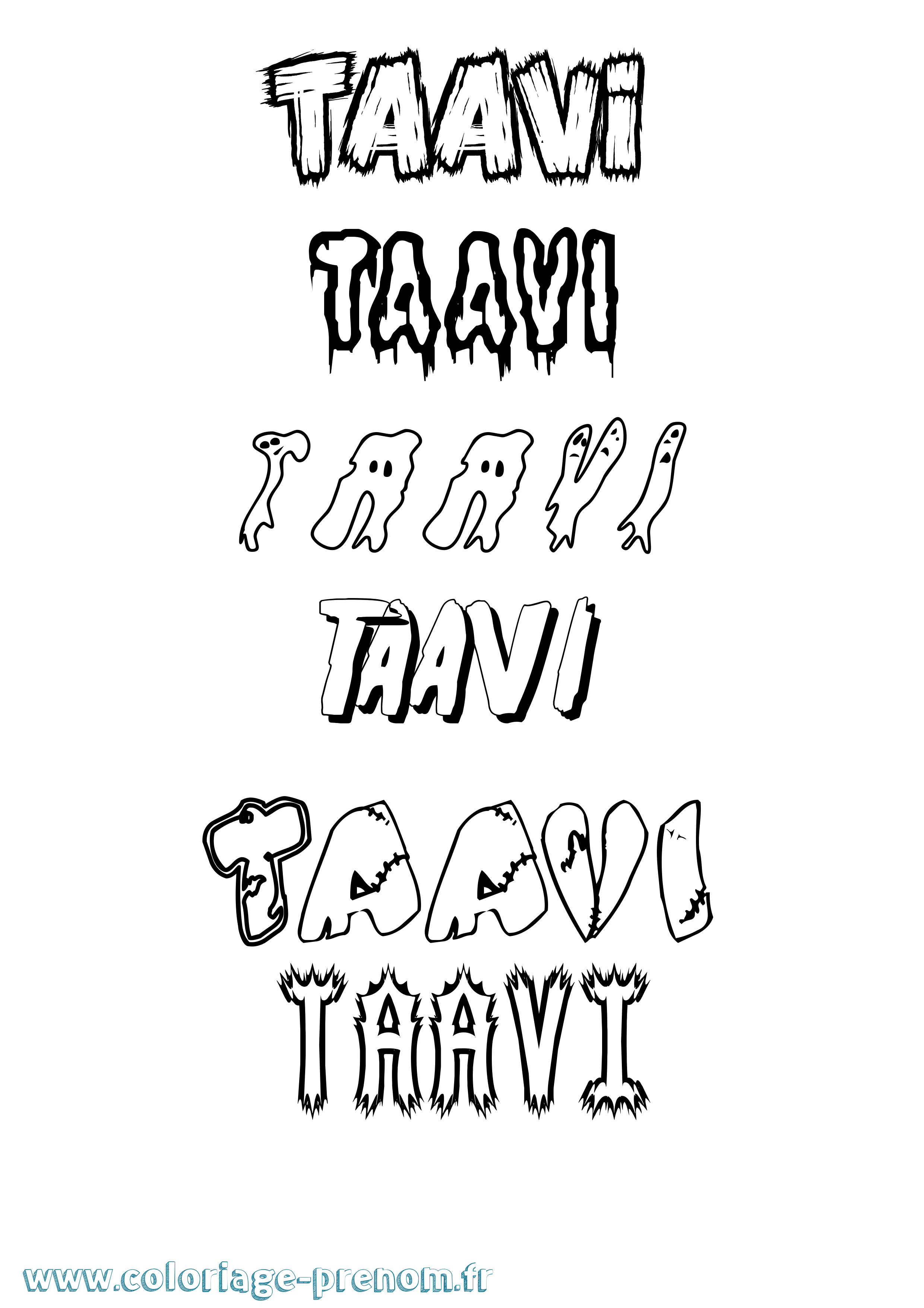 Coloriage prénom Taavi Frisson