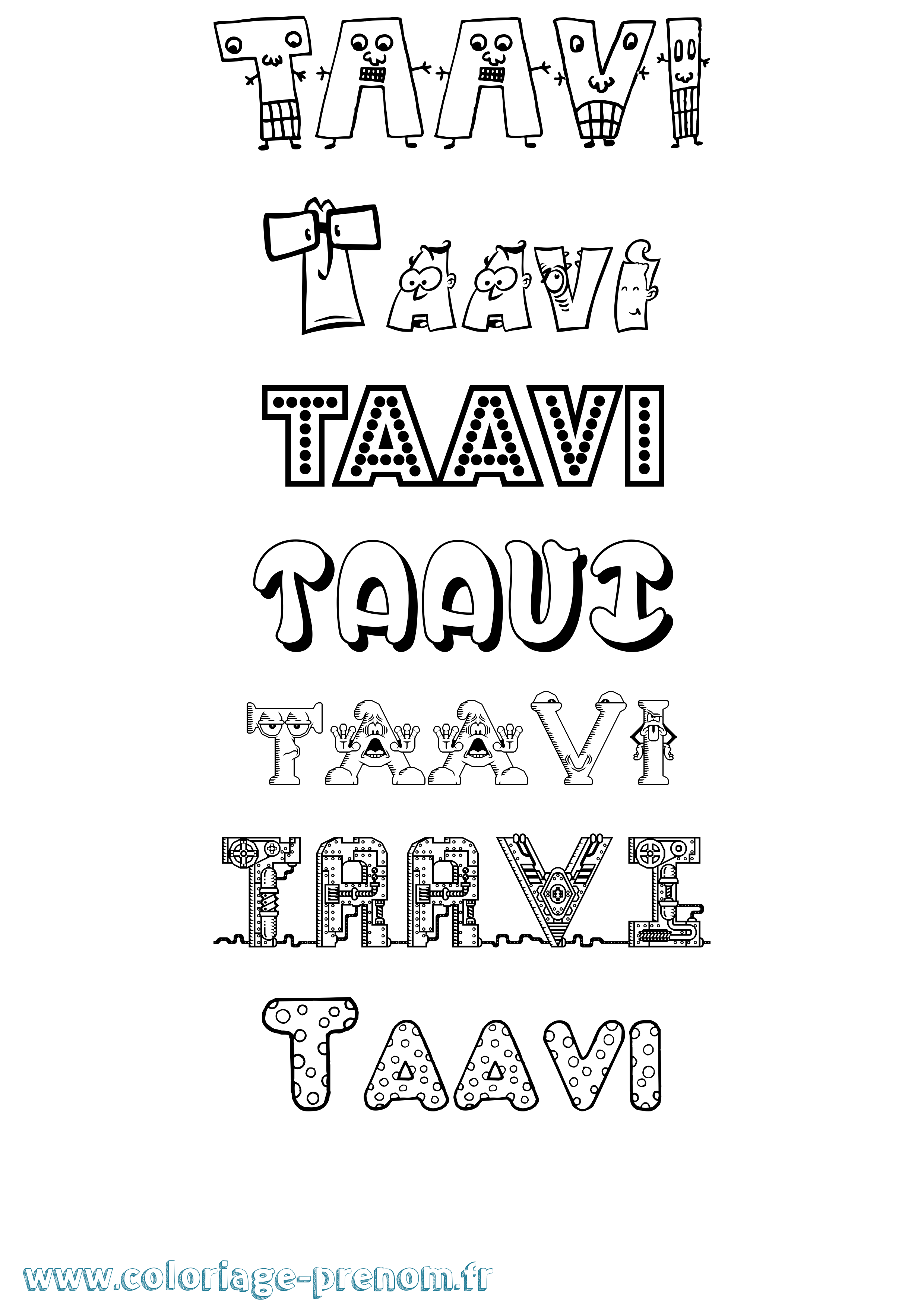Coloriage Taavi Fun Coloriage prénom Taavi Fun