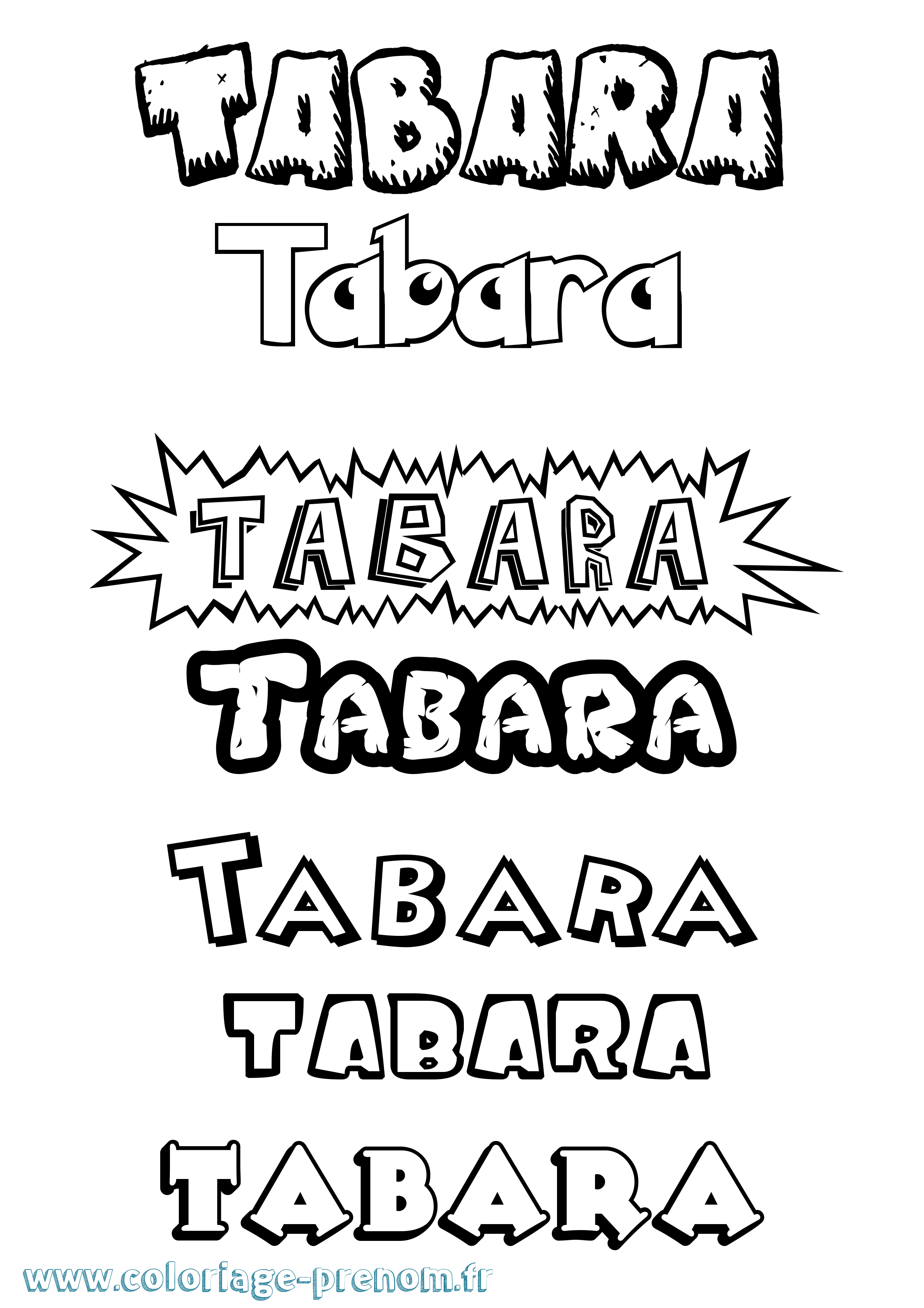 Coloriage Tabara Dessin Animé Coloriage prénom Tabara Dessin Animé