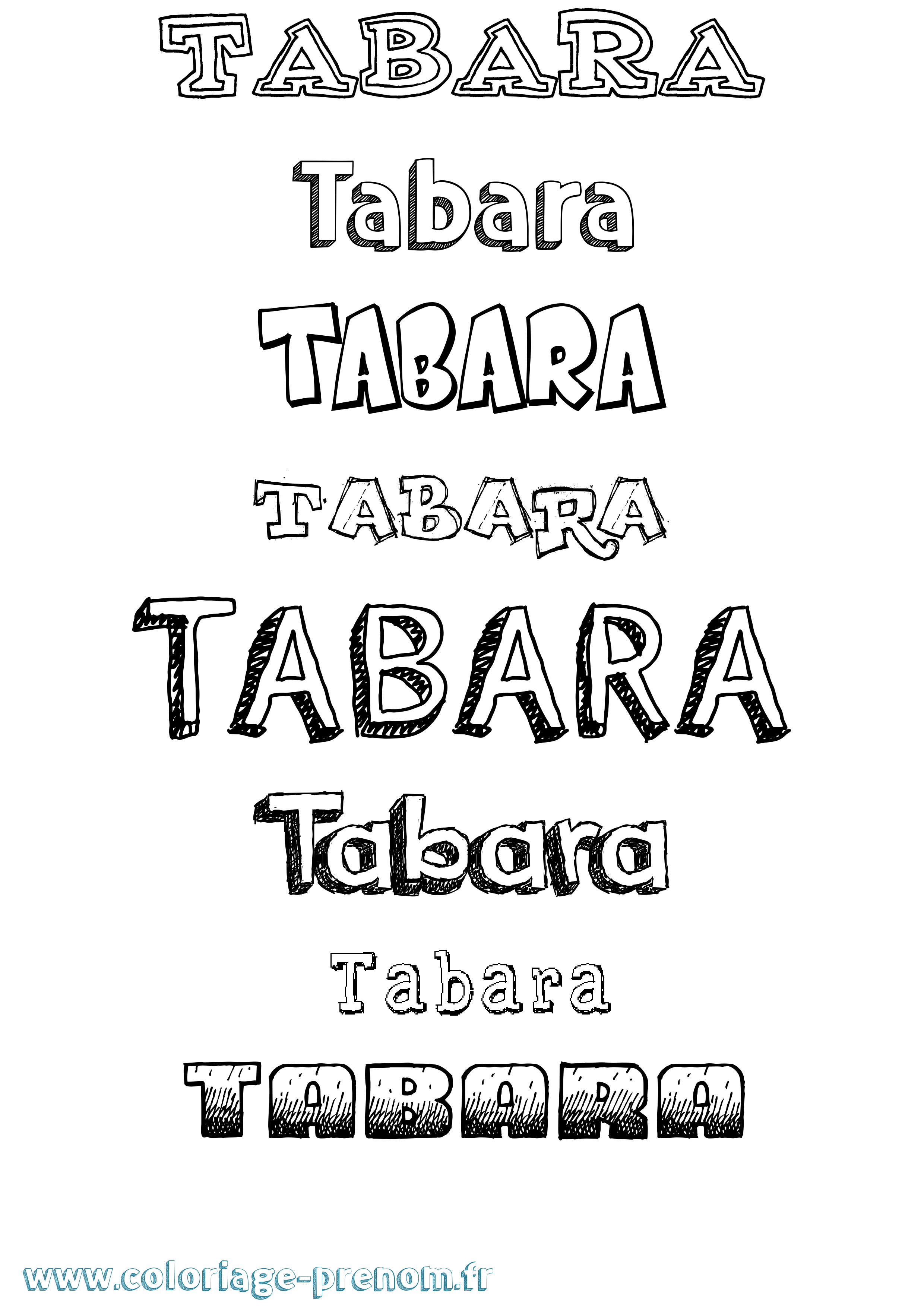 Coloriage Tabara Dessiné Coloriage prénom Tabara Dessiné