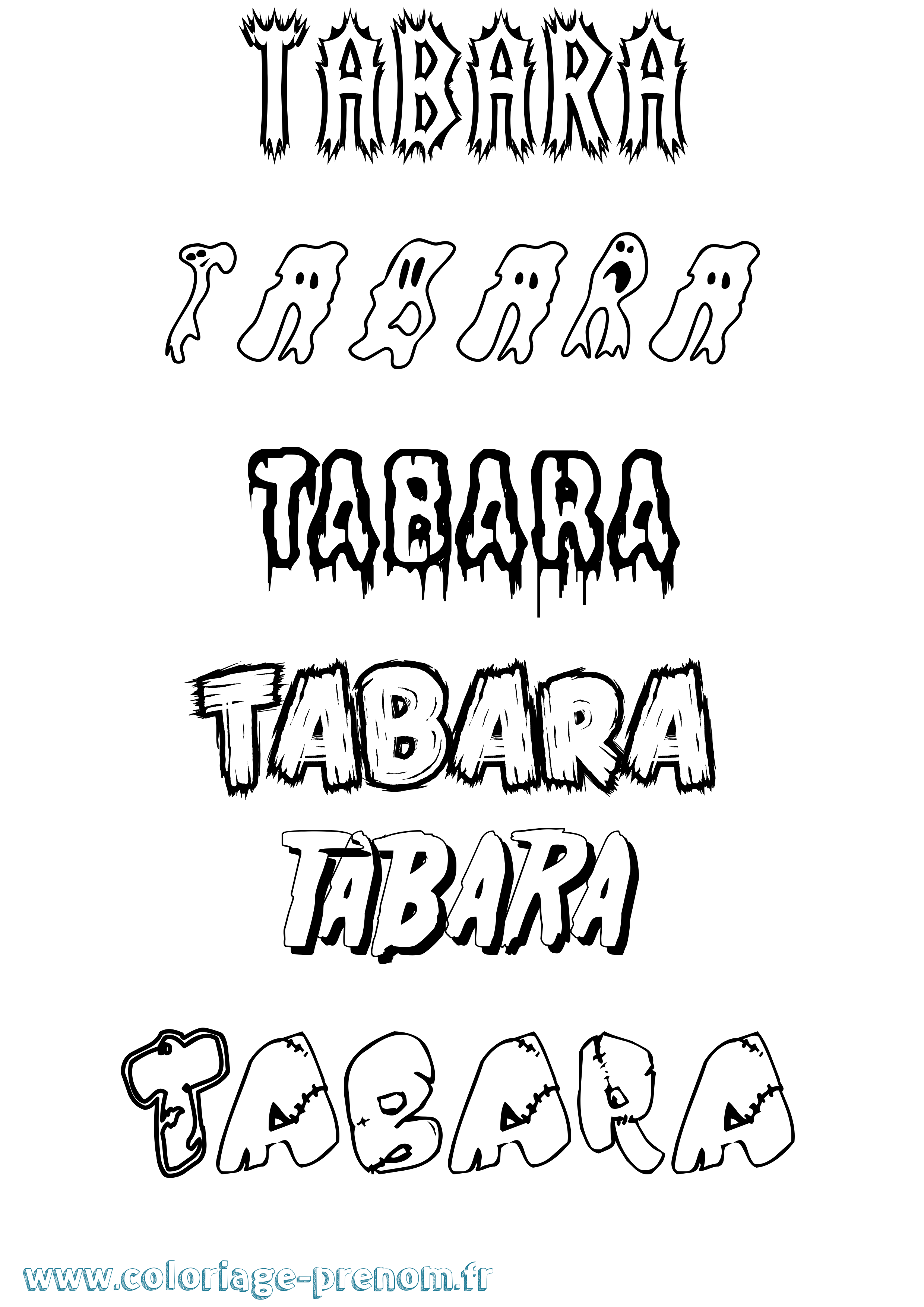 Coloriage Tabara Frisson Coloriage prénom Tabara Frisson