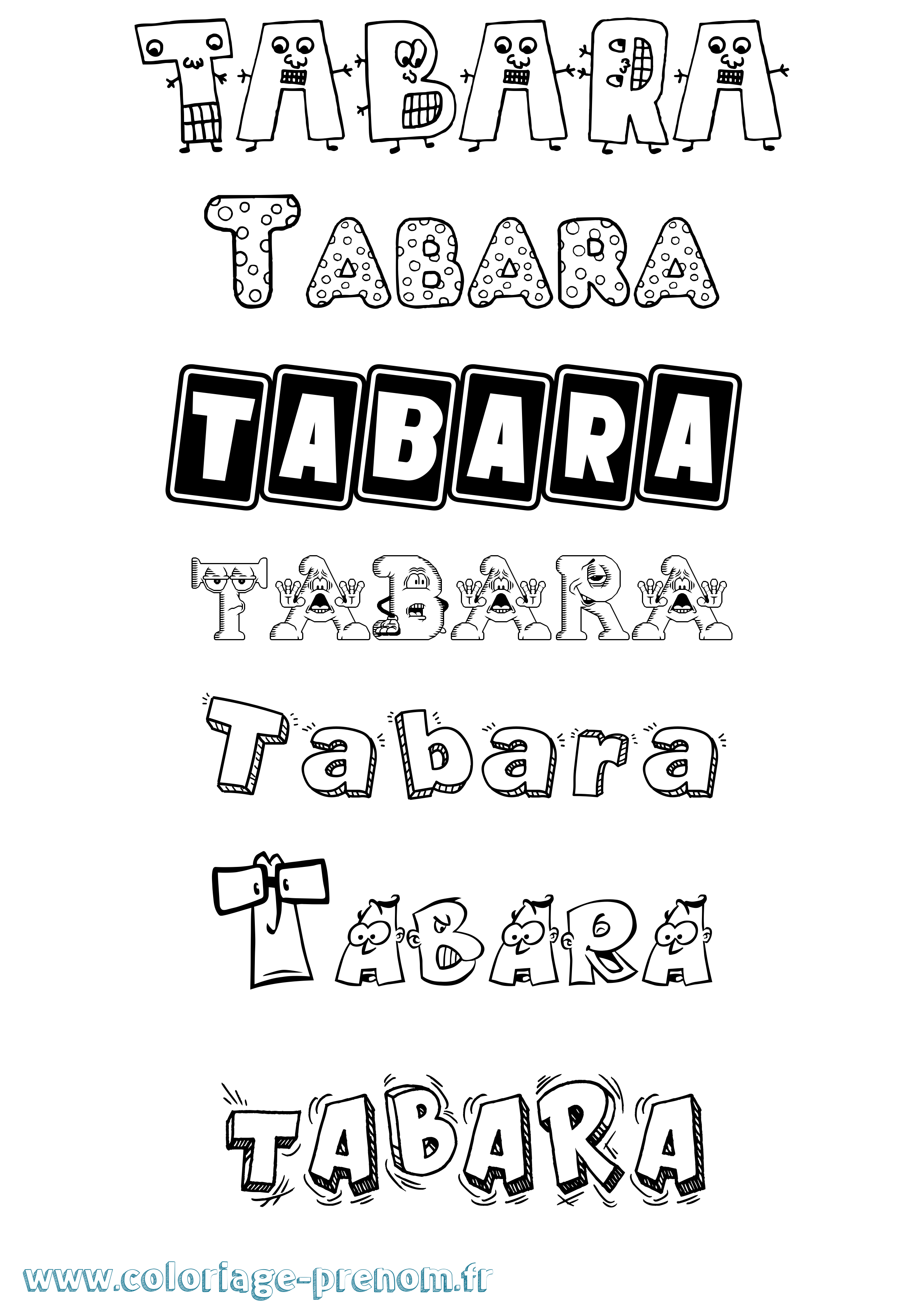 Coloriage Tabara Fun Coloriage prénom Tabara Fun