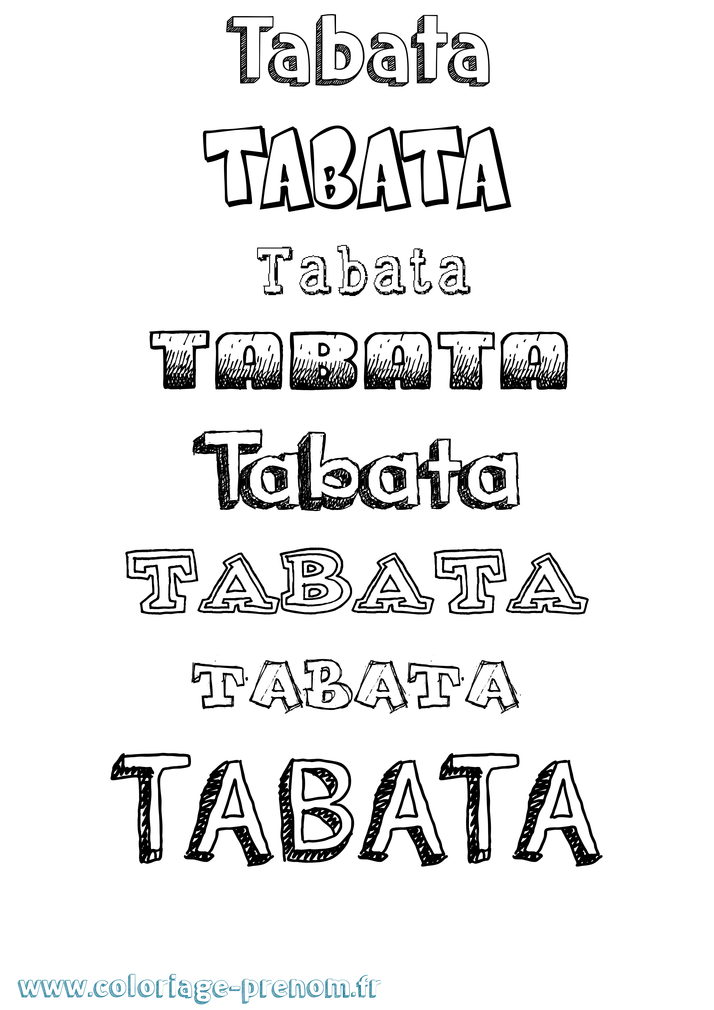 Coloriage prénom Tabata Dessiné