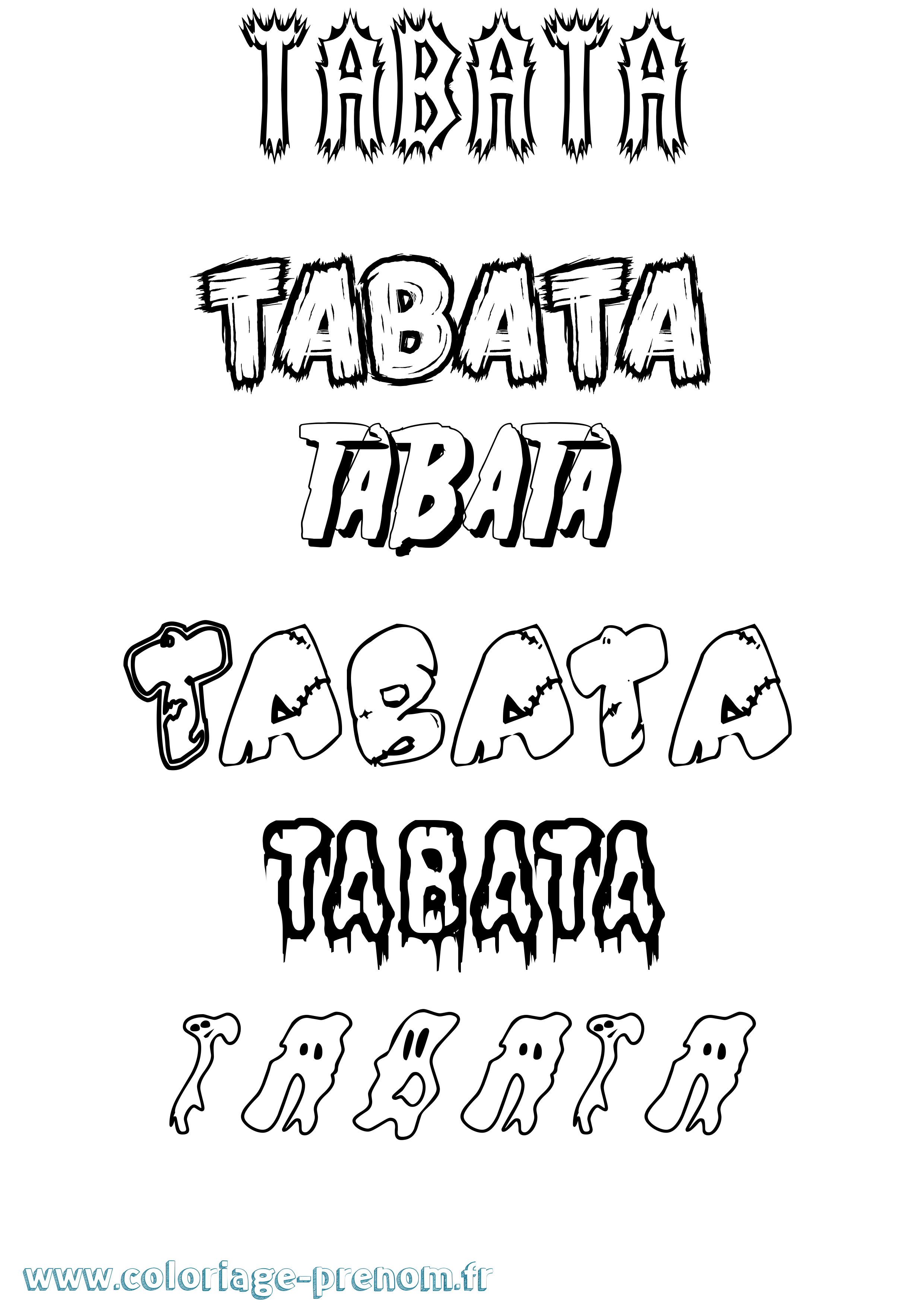 Coloriage prénom Tabata Frisson