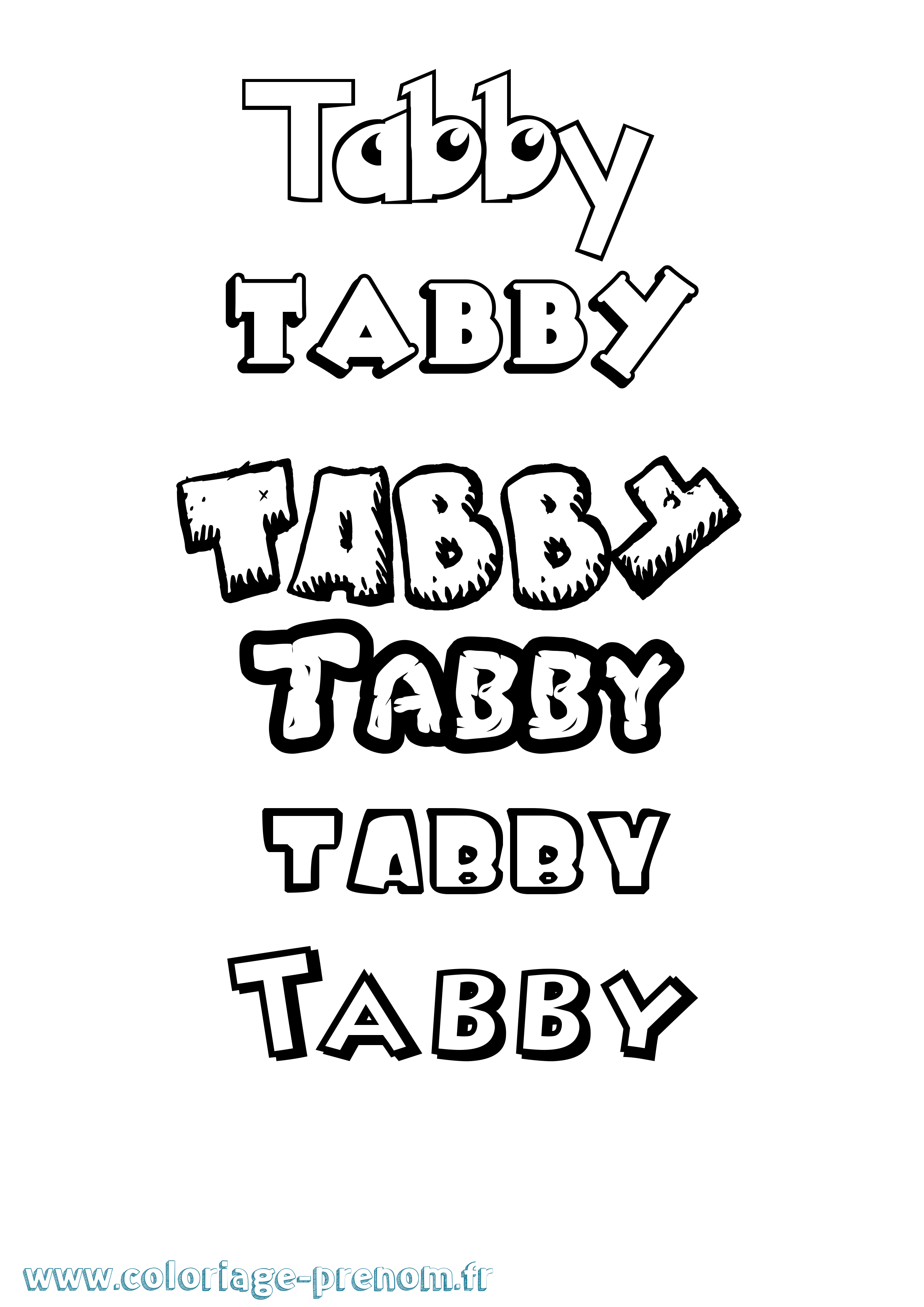 Coloriage Tabby Dessin Animé Coloriage prénom Tabby Dessin Animé