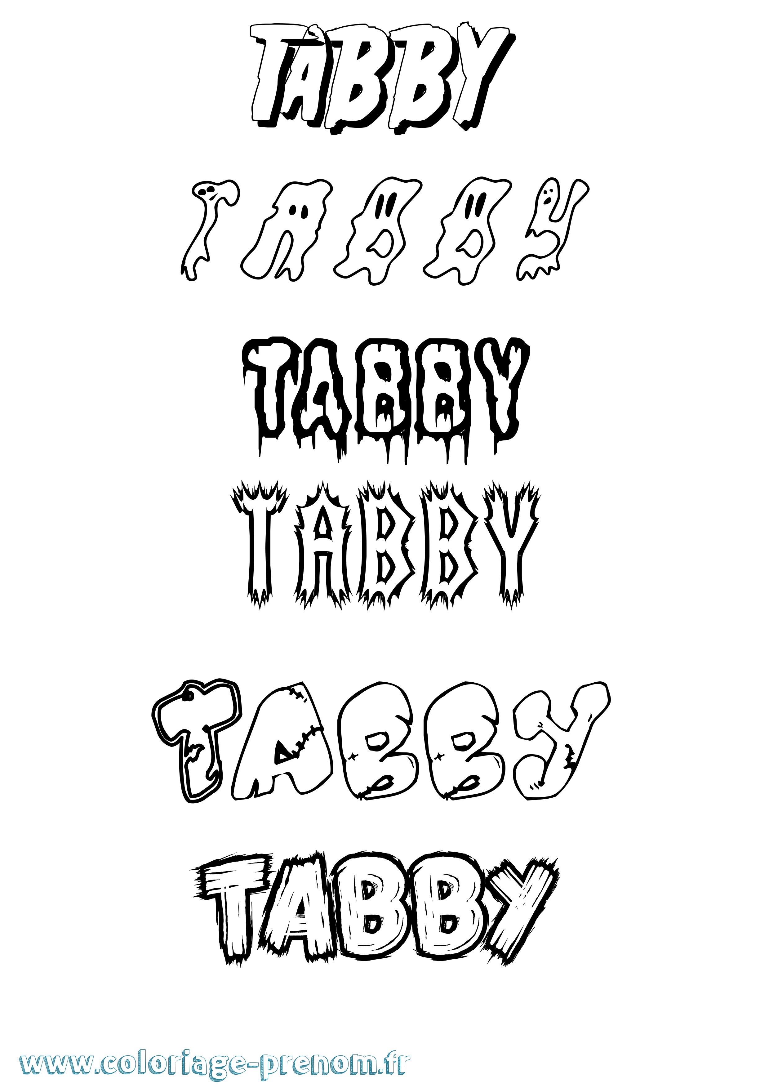 Coloriage Tabby Frisson Coloriage prénom Tabby Frisson
