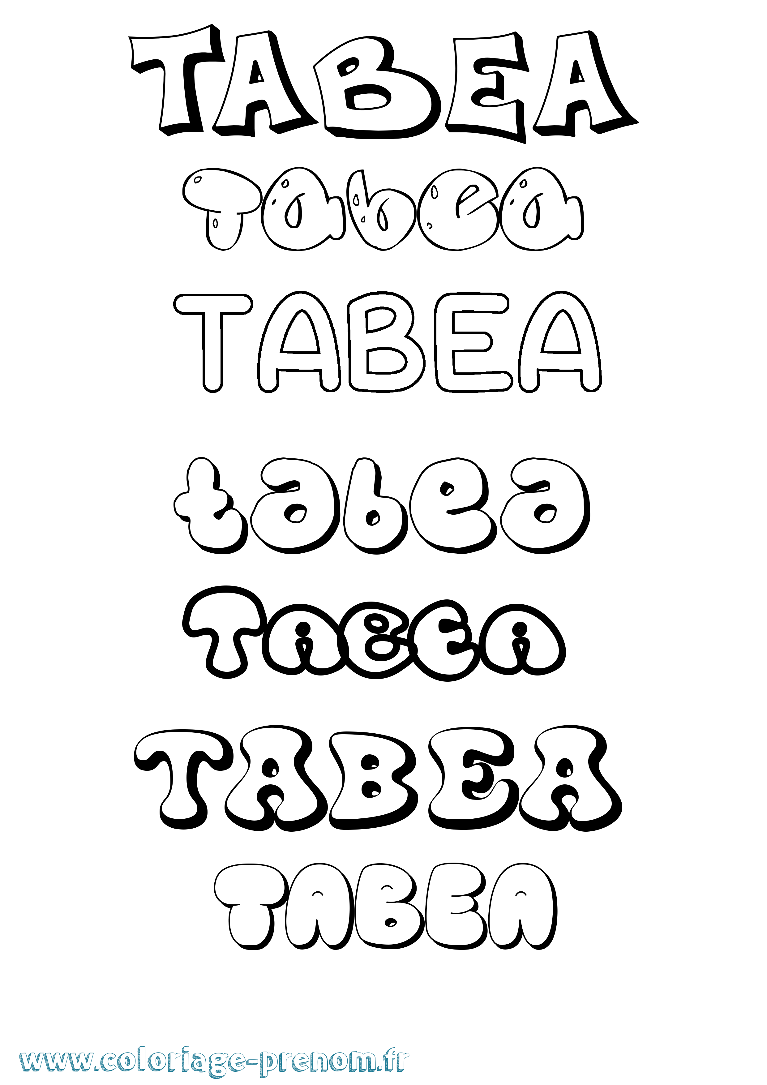 Coloriage Tabea Bubble Coloriage prénom Tabea Bubble
