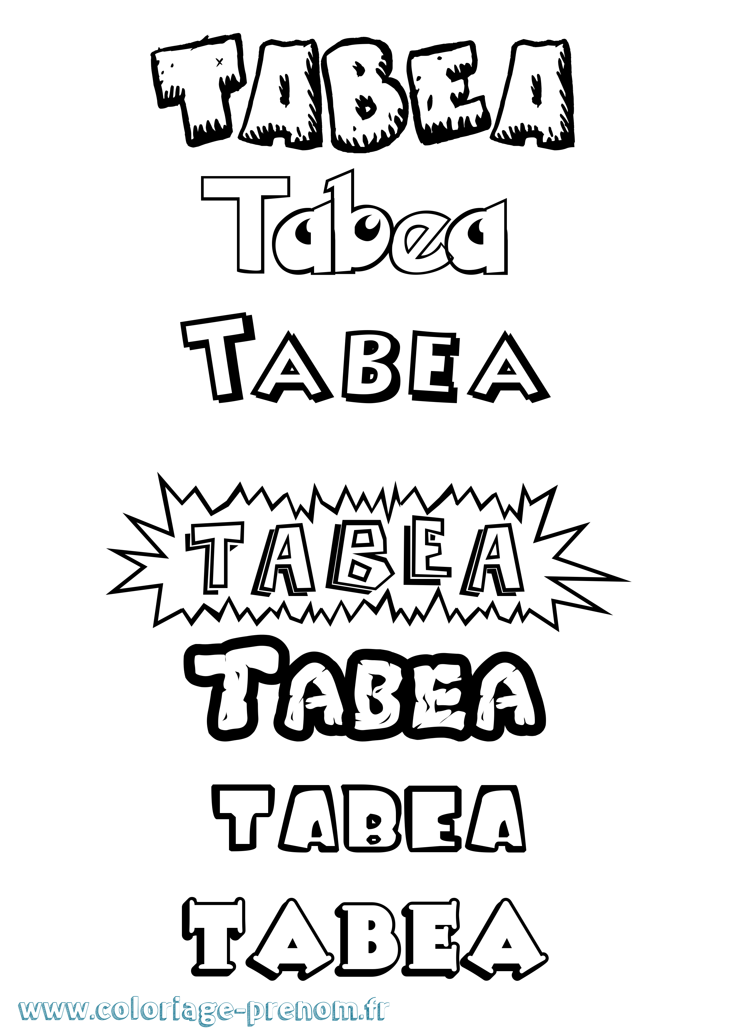 Coloriage prénom Tabea Dessin Animé