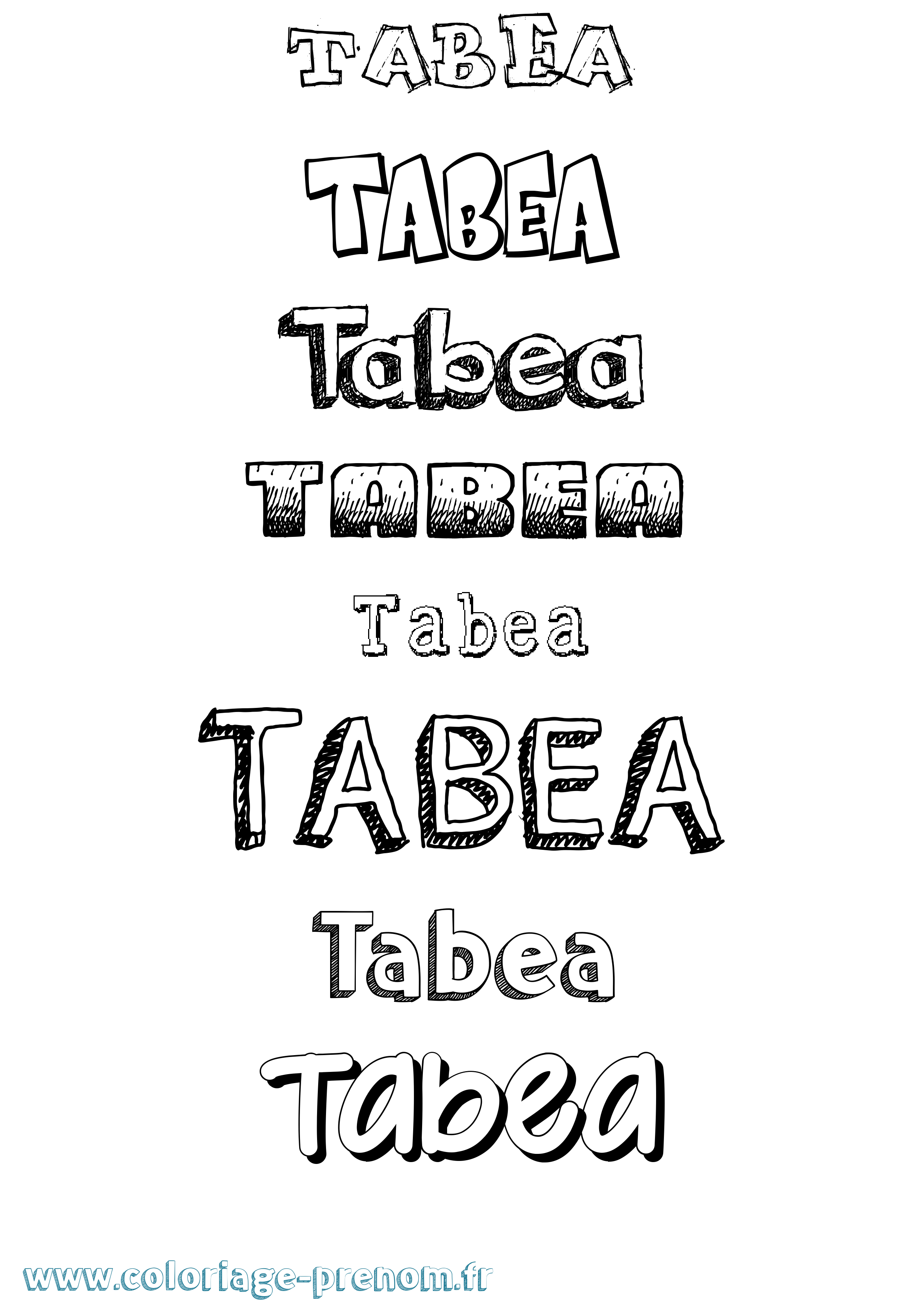Coloriage prénom Tabea Dessiné