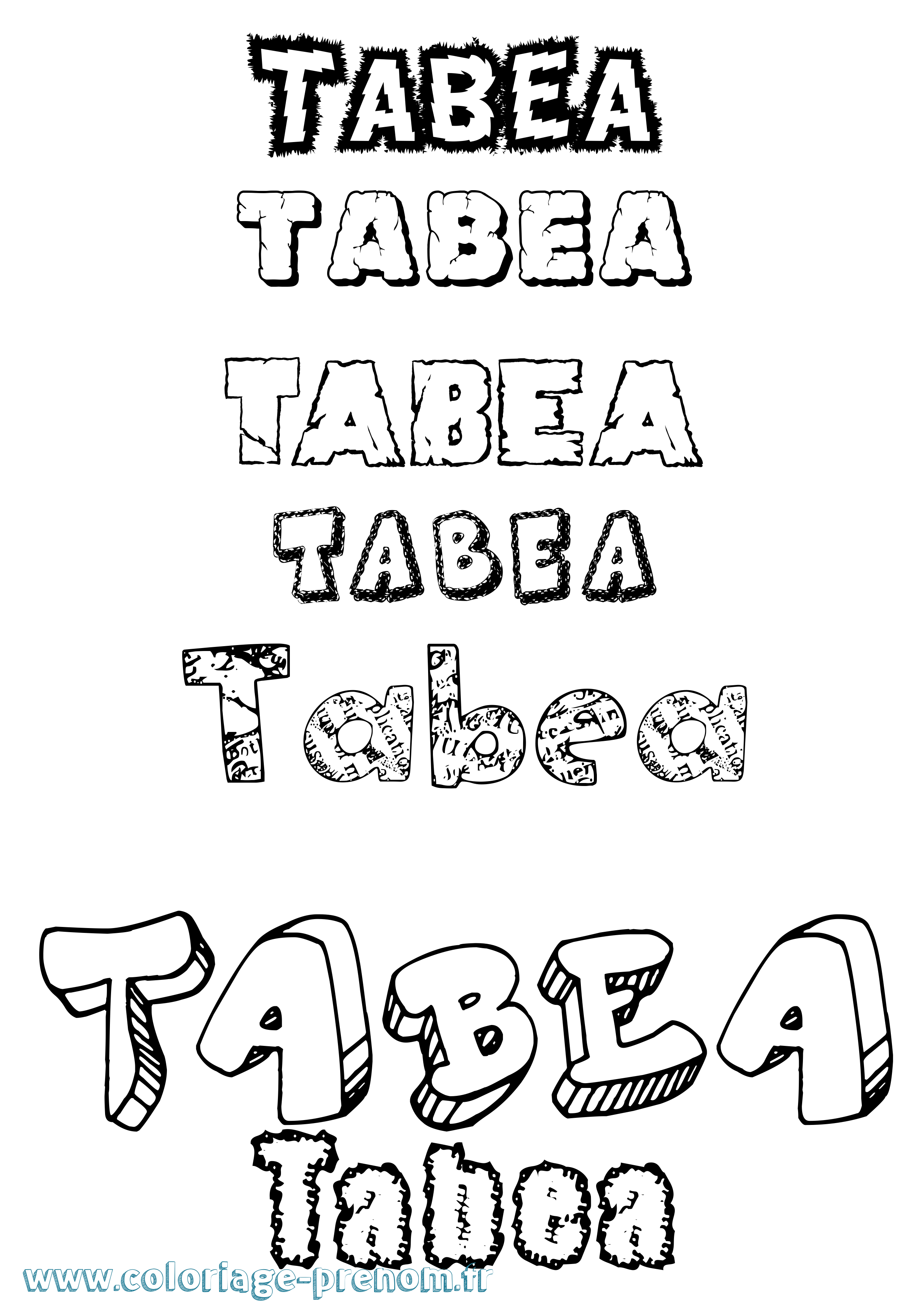 Coloriage Tabea Destructuré Coloriage prénom Tabea Destructuré