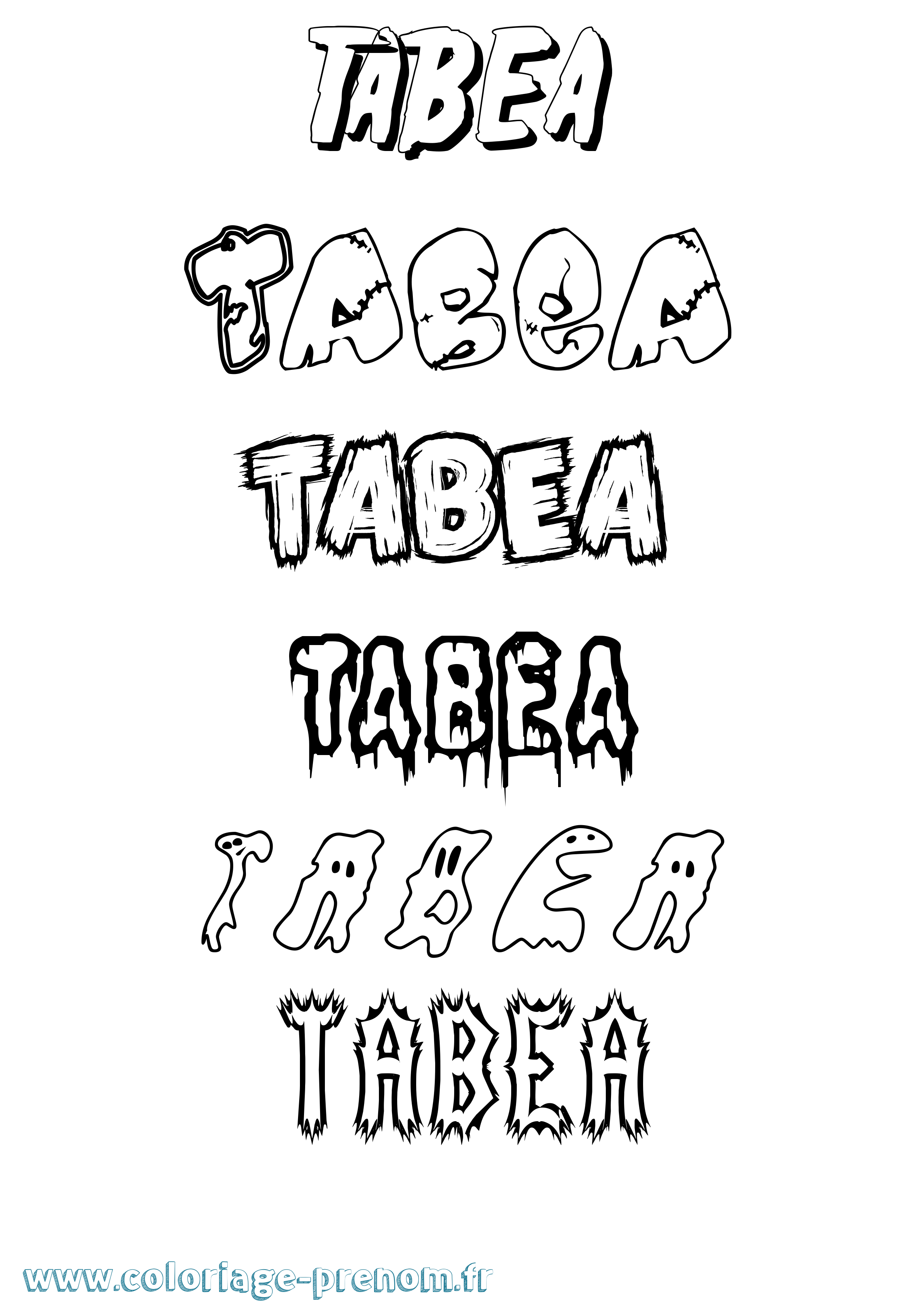 Coloriage prénom Tabea Frisson